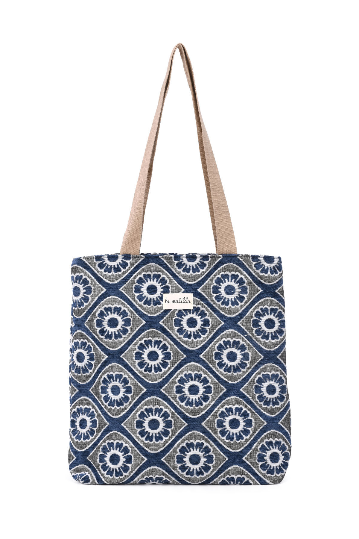 Großhändler LA MATILDA - La Matilda - Tote Bag FLOR AZUL MARINO M106-103