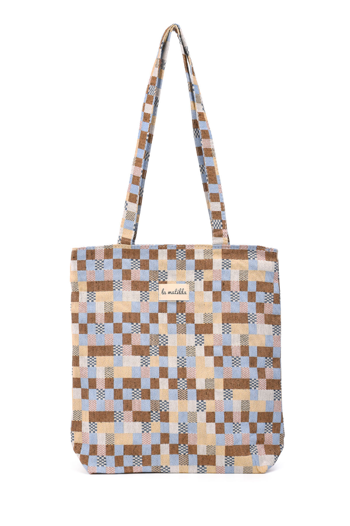 Großhändler LA MATILDA - La Matilda - Tote Bag Karo Toast M106-107