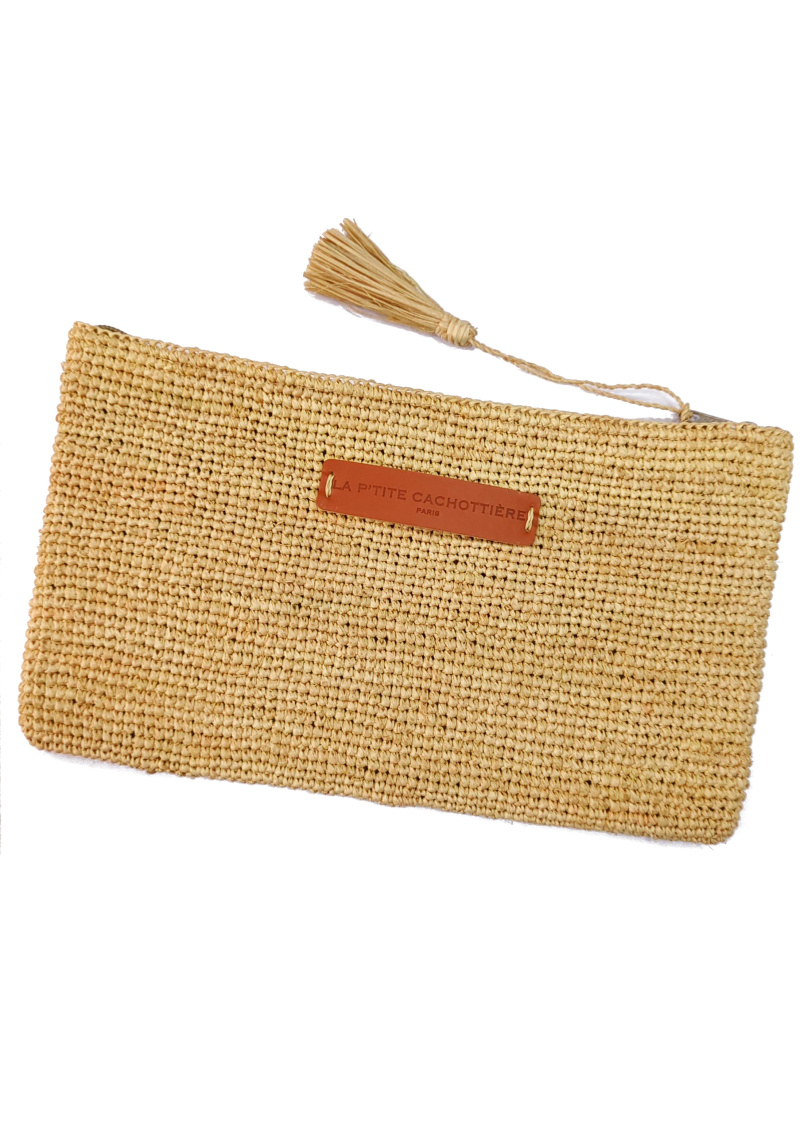 Grossiste La p'tite cachottière - Pochette Rafia de Madagascar Maille Fine