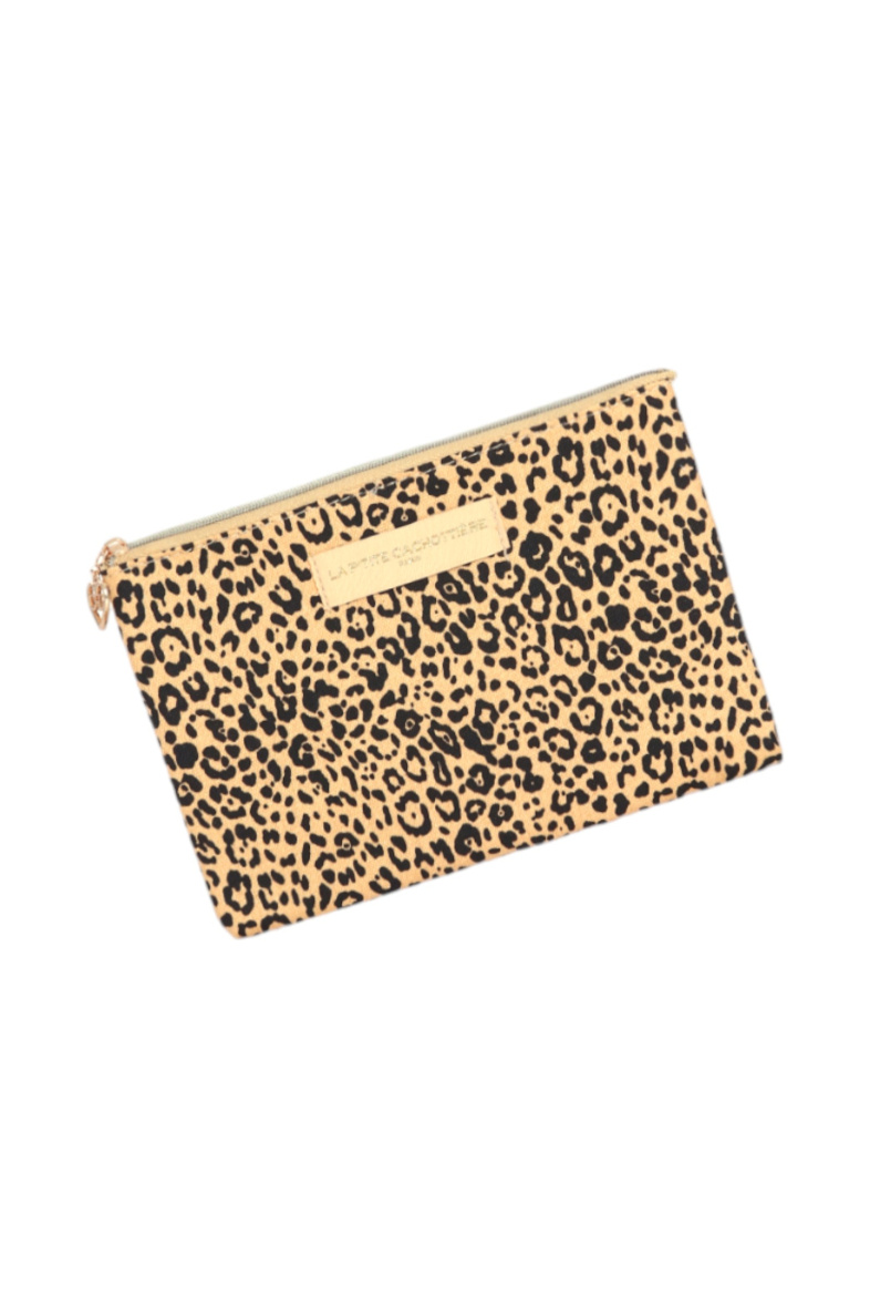Großhändler La p'tite cachottière - Gesteppte Clutch mit Leopardenmuster