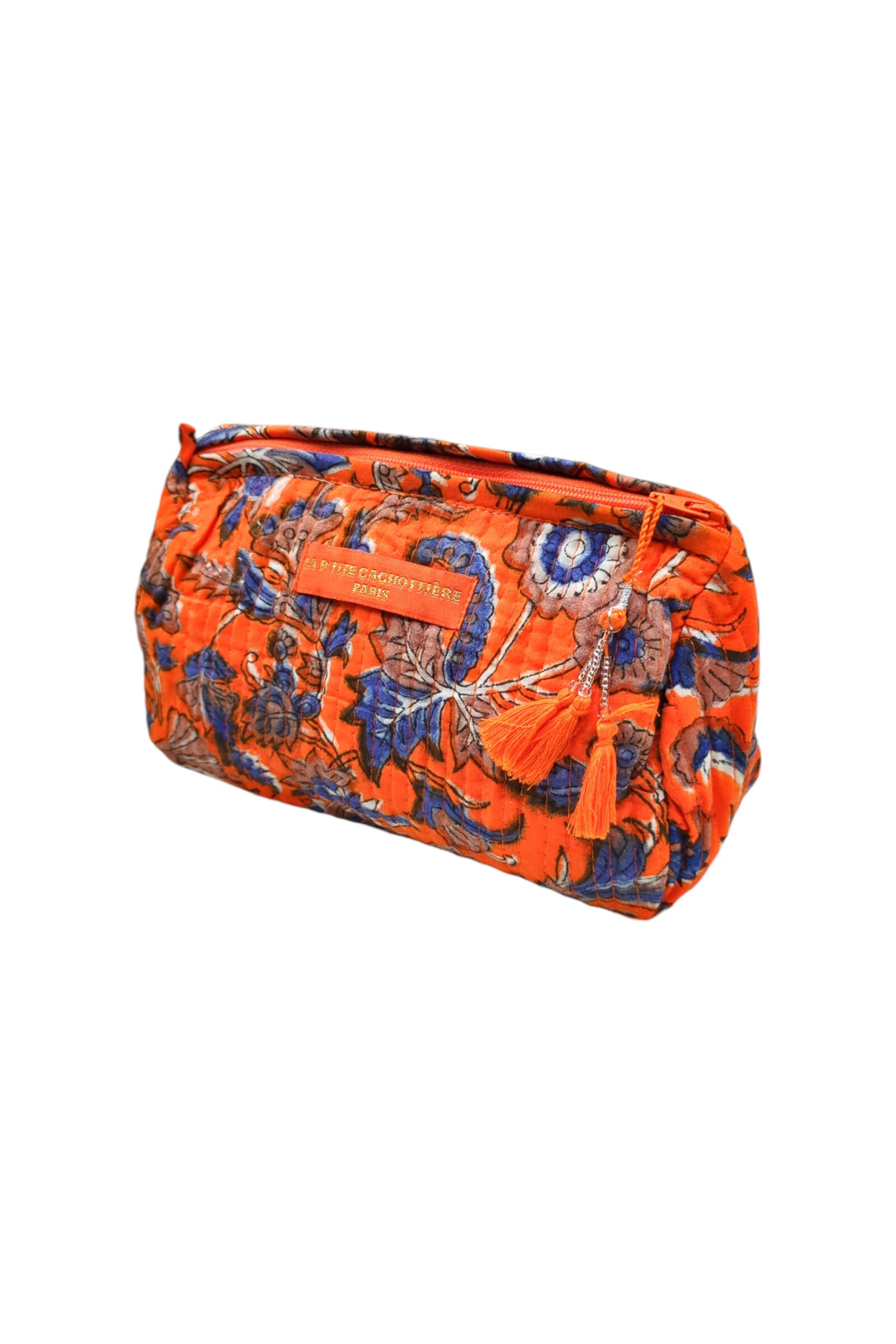 Wholesaler La p'tite cachottière - Block Print India Coin Purse with quilted Jaipur print