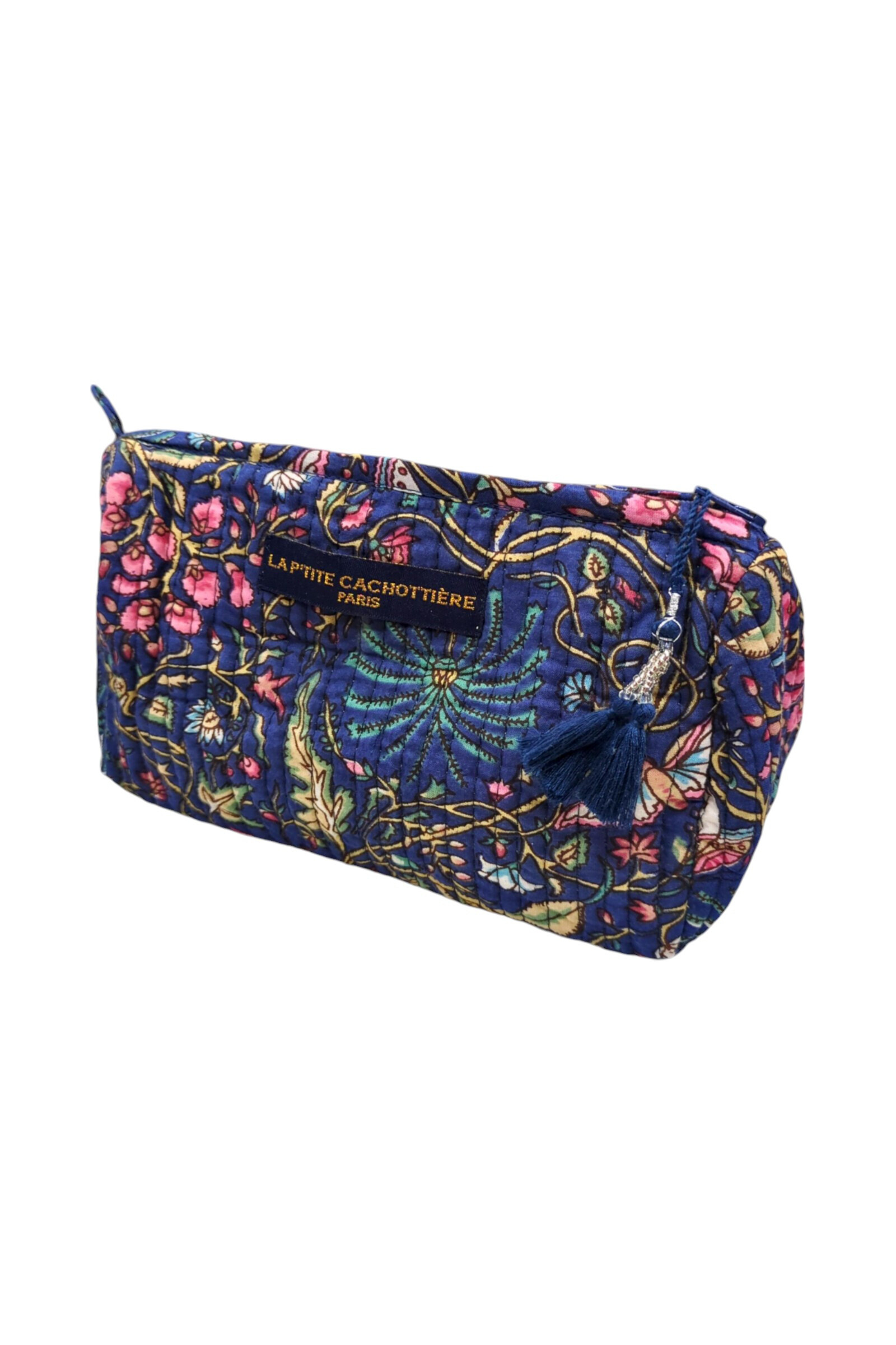 Wholesaler La p'tite cachottière - Block Print India Coin Purse with quilted Jaipur print