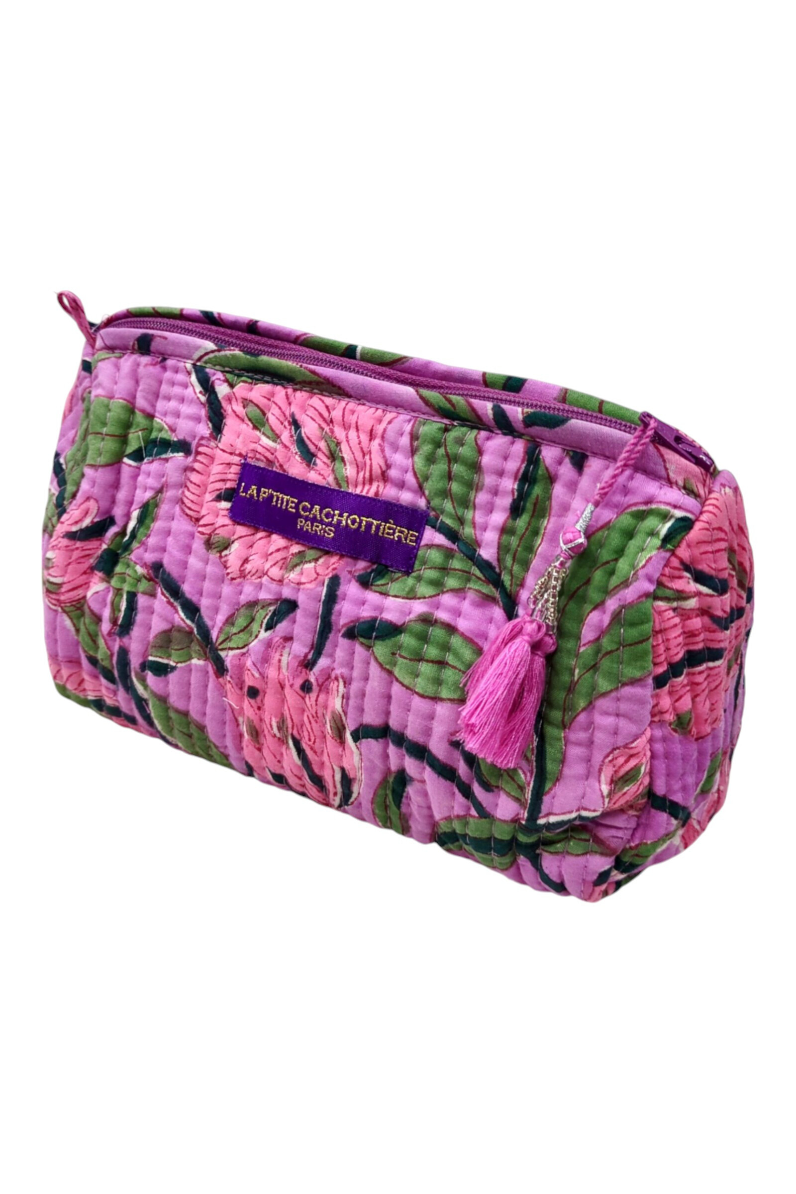 Wholesaler La p'tite cachottière - Block Print India Coin Purse with quilted Jaipur print