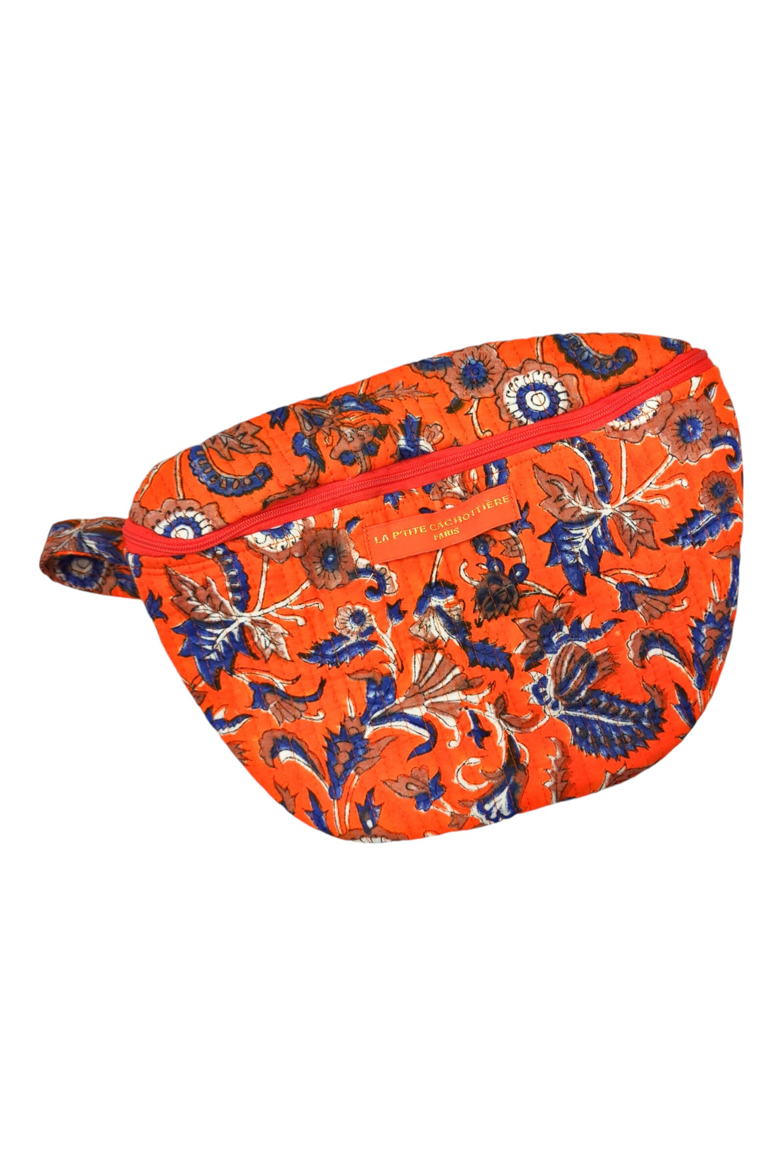 Grossiste La p'tite cachottière - Sac banane Block Print India imprimé Jaipur matelassé
