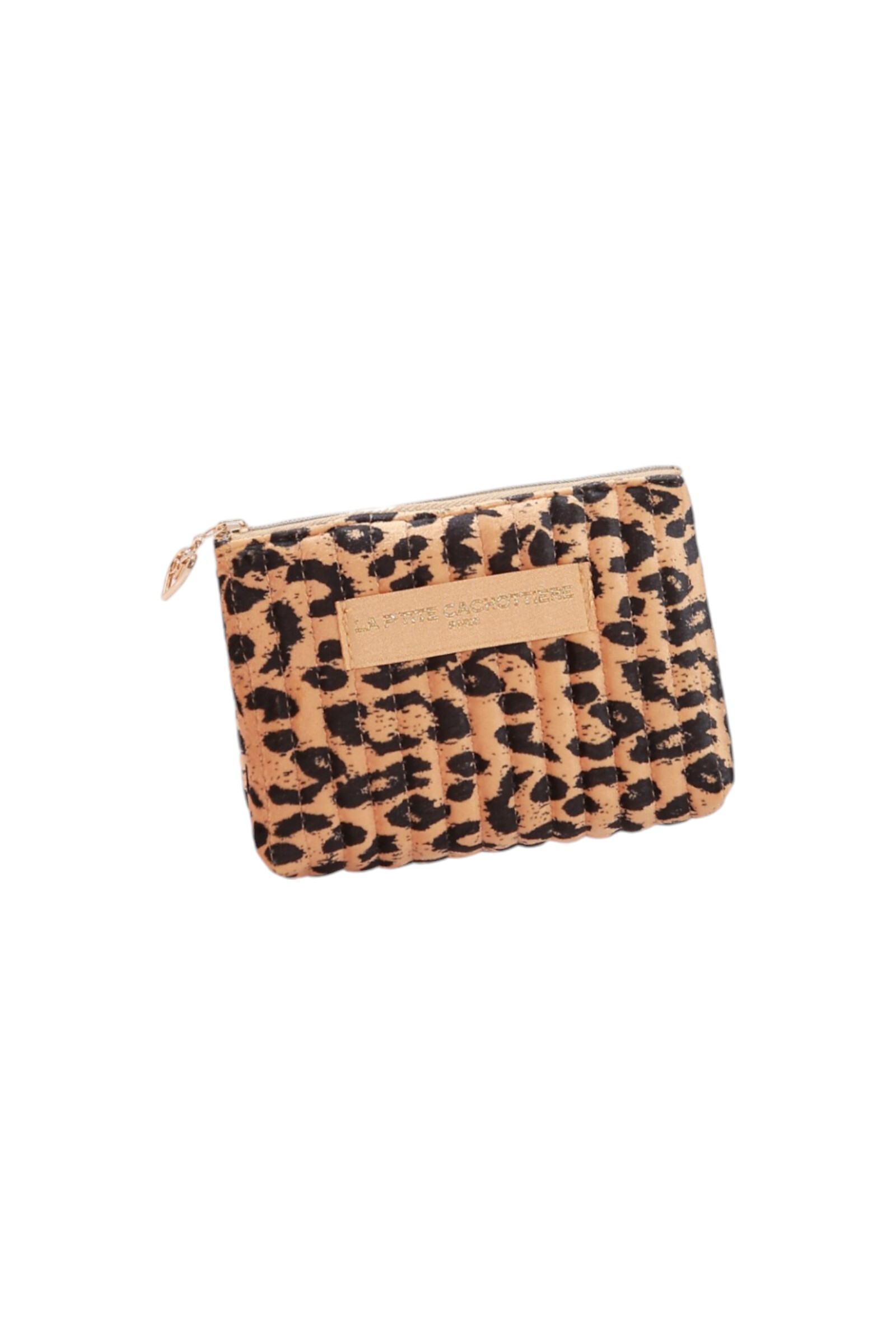 Wholesaler La p'tite cachottière - Leopard coin purse - fawn