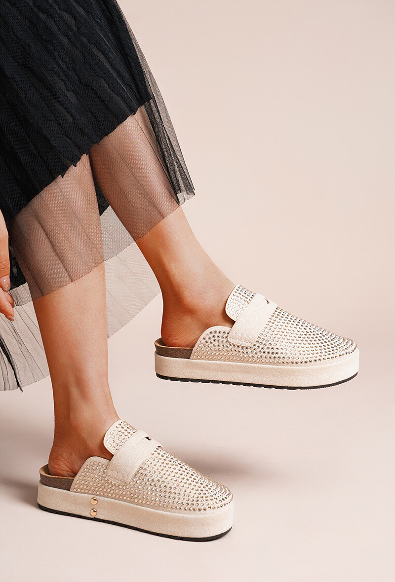 Wholesaler Lady Glory - Platform mules decorated with sparkling rhinestones