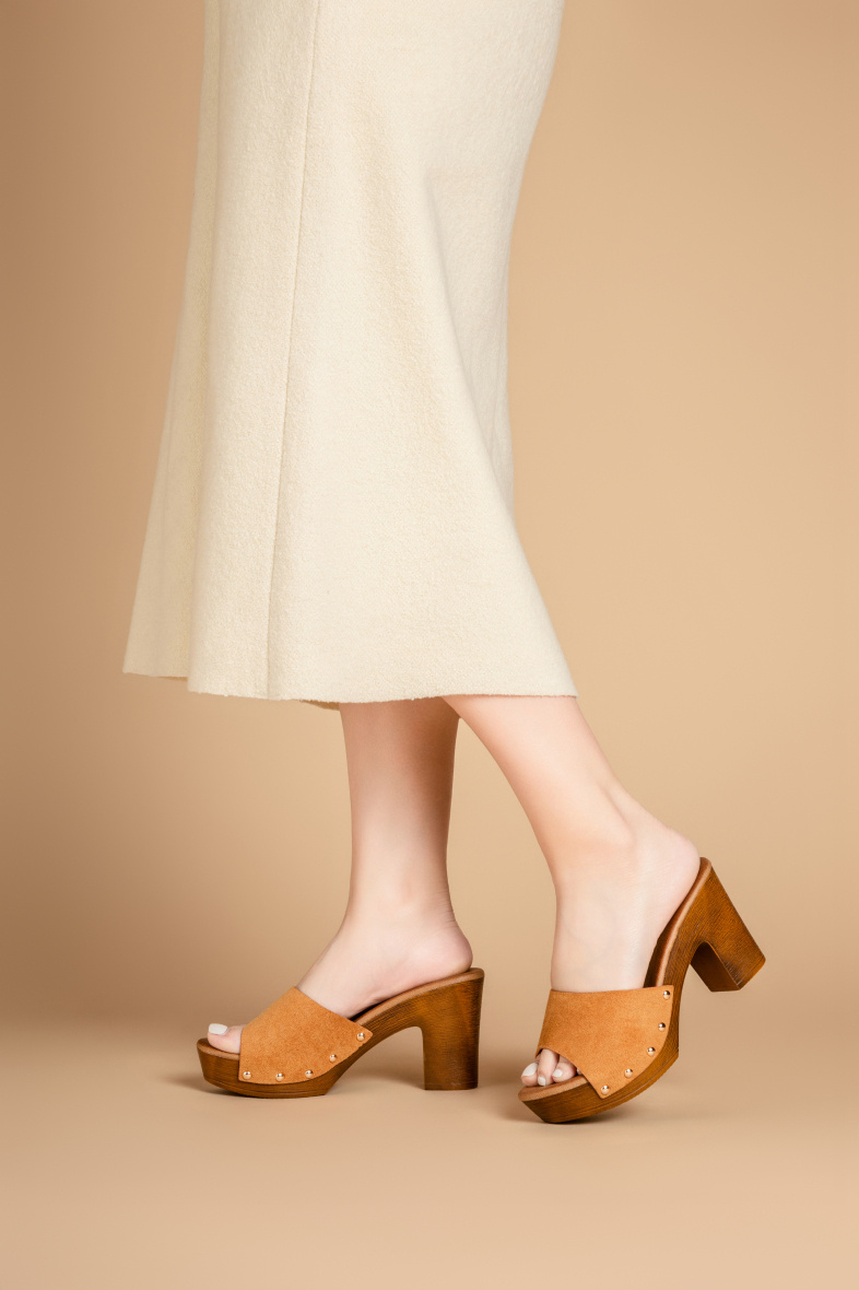 Wholesaler Lady Glory - Open suede clogs