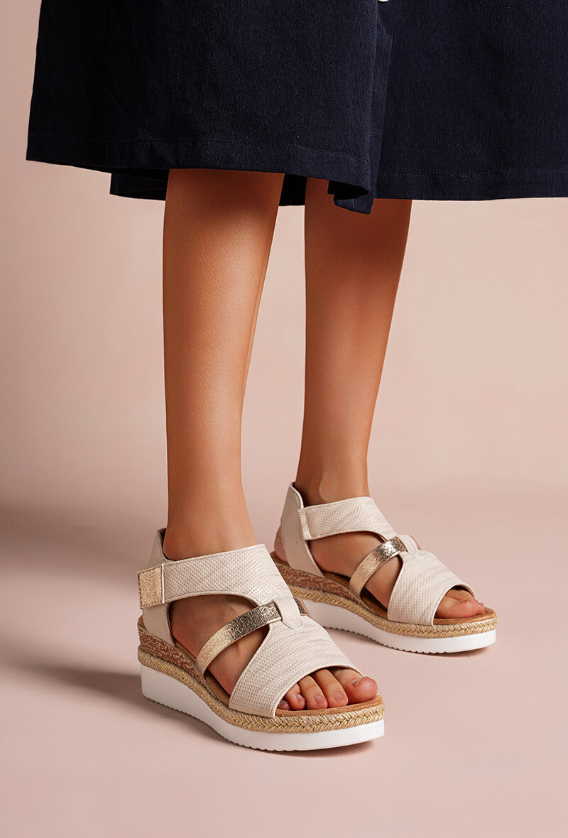 Wholesaler Lady Glory - Faux leather wedge sandals