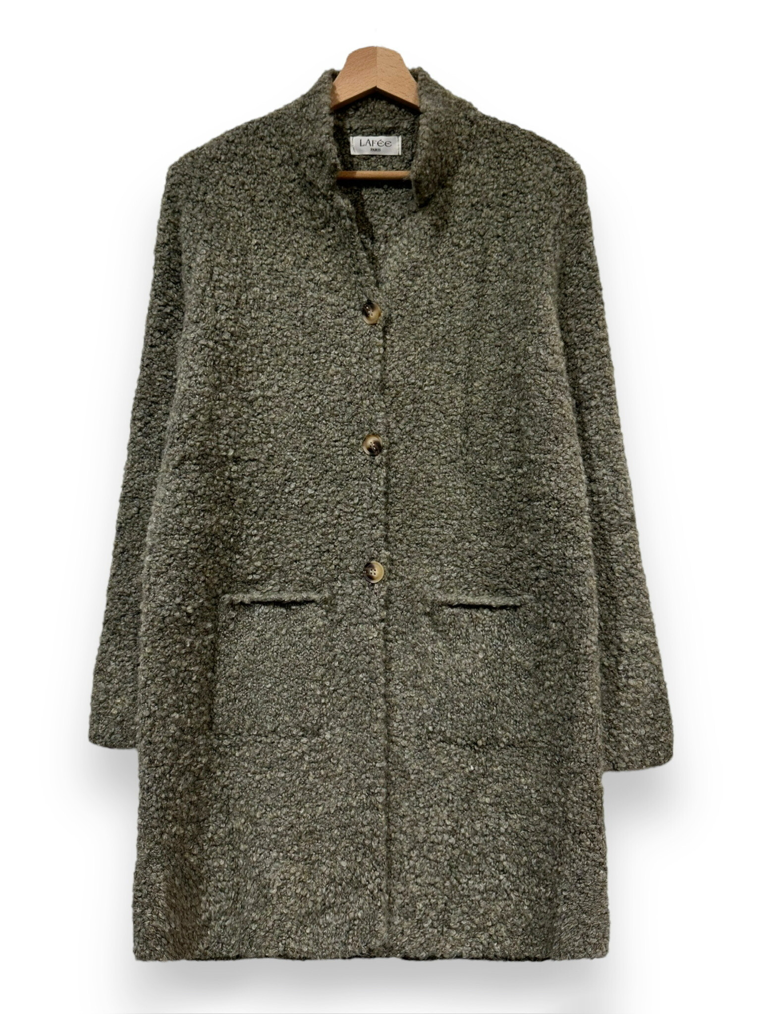 Grossista LAFÉEROSE - GILET/GIACCA/CAPPOTTO MEDIA LUNGHEZZA CON BOTTONI E TASCHE IN LINGUA DI LANA BOUCLÉ