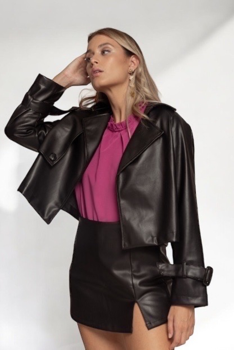 Wholesaler LAFÉE - TRENDY IMANA FAUX LEATHER JACKET