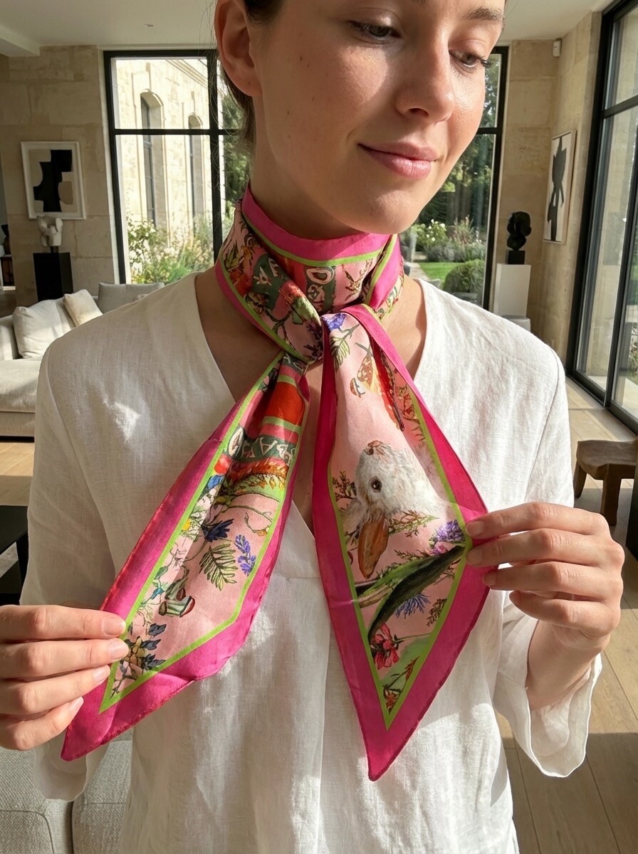 Großhändler LAFÉEROSE - Viskose-Schal 160 x 13 cm – Blumen- und Kunstkollektion