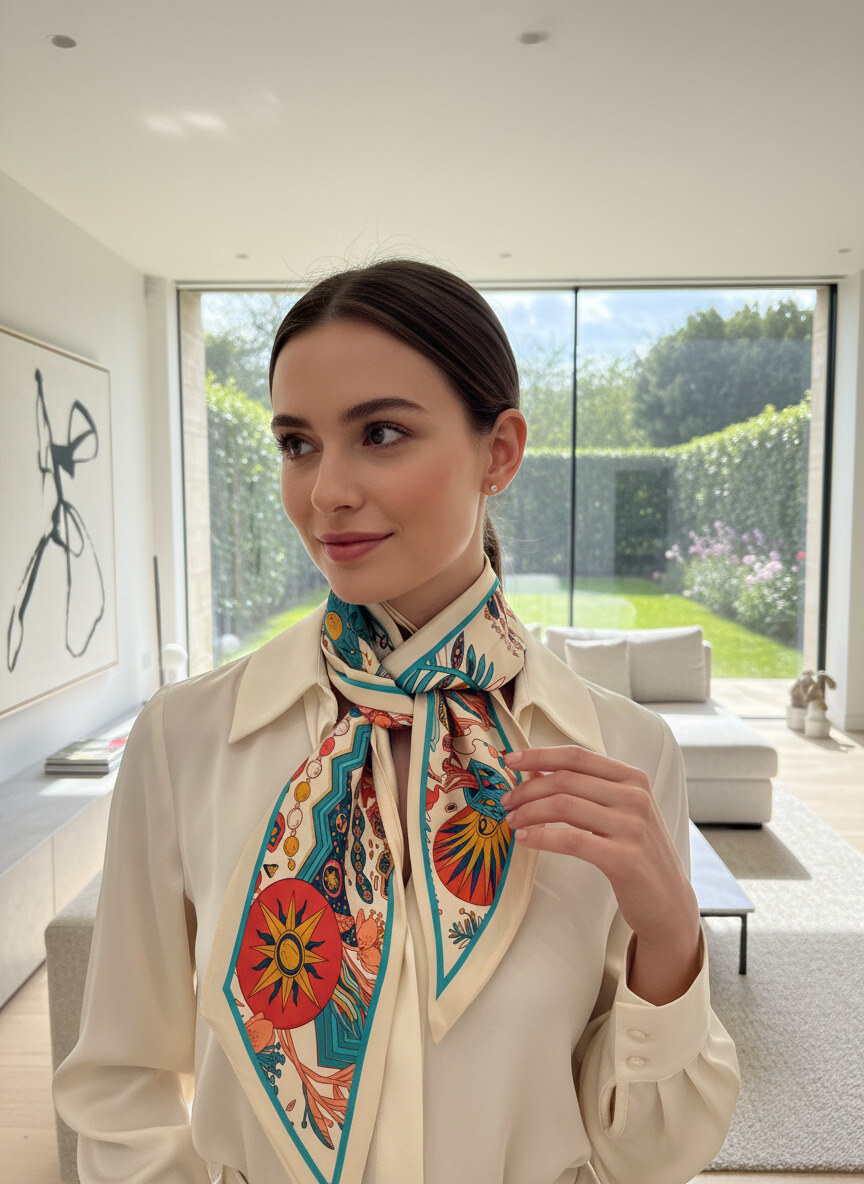 Grossiste LAFÉEROSE - Foulard en Viscose 160x13cm - Collection Florale & Artistique