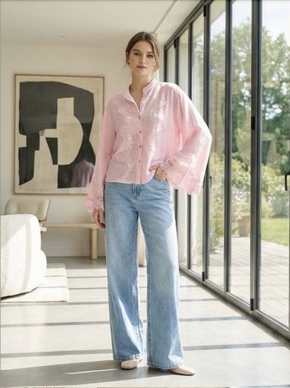 Mayorista LAFÉEROSE - 8079 Blusa Bohemia con Manga Larga y Encaje