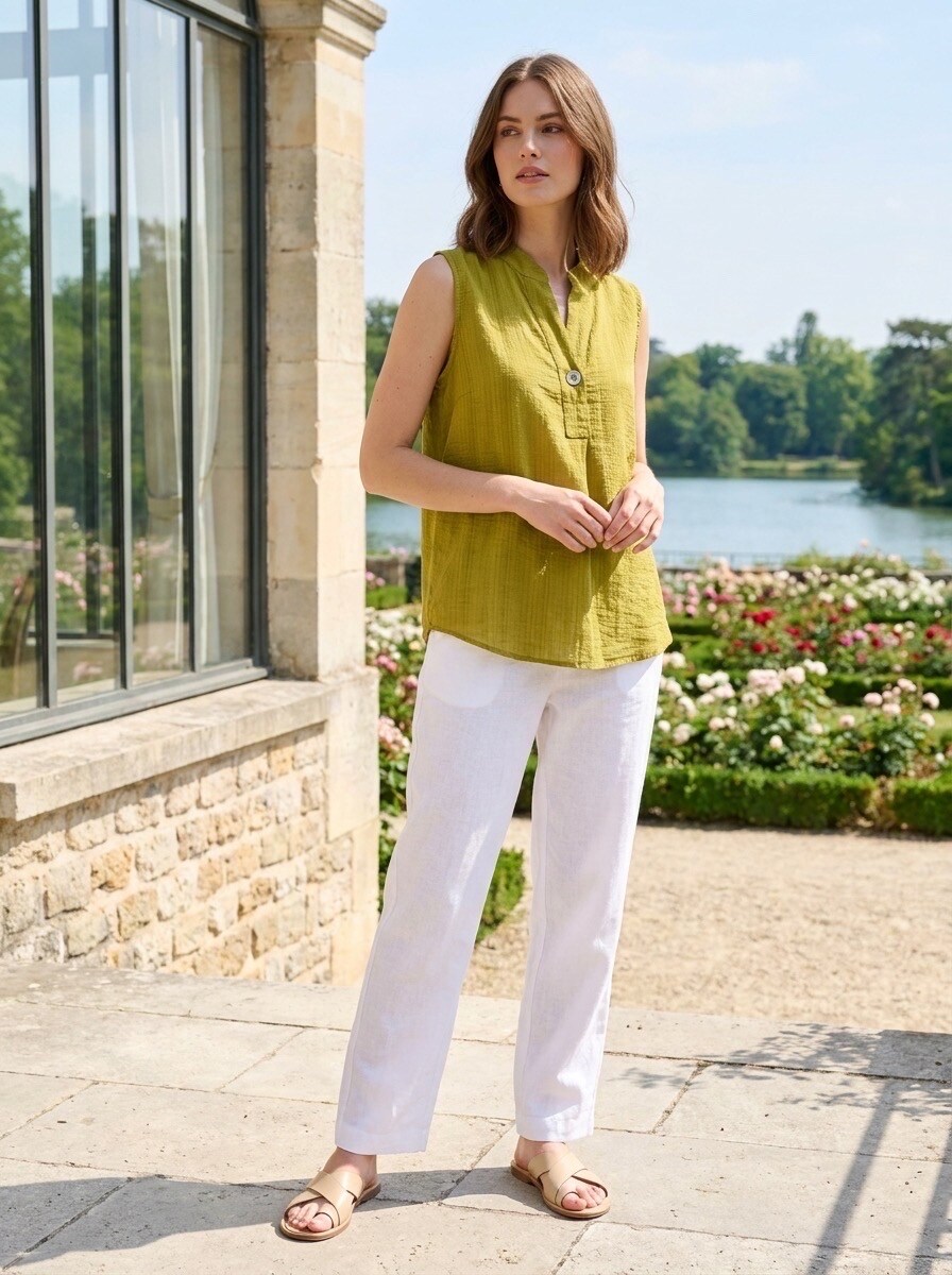 Grossiste LAFÉEROSE - BLOUSE SANS MANCHES REHAUSSÉE D'UN BOUTON