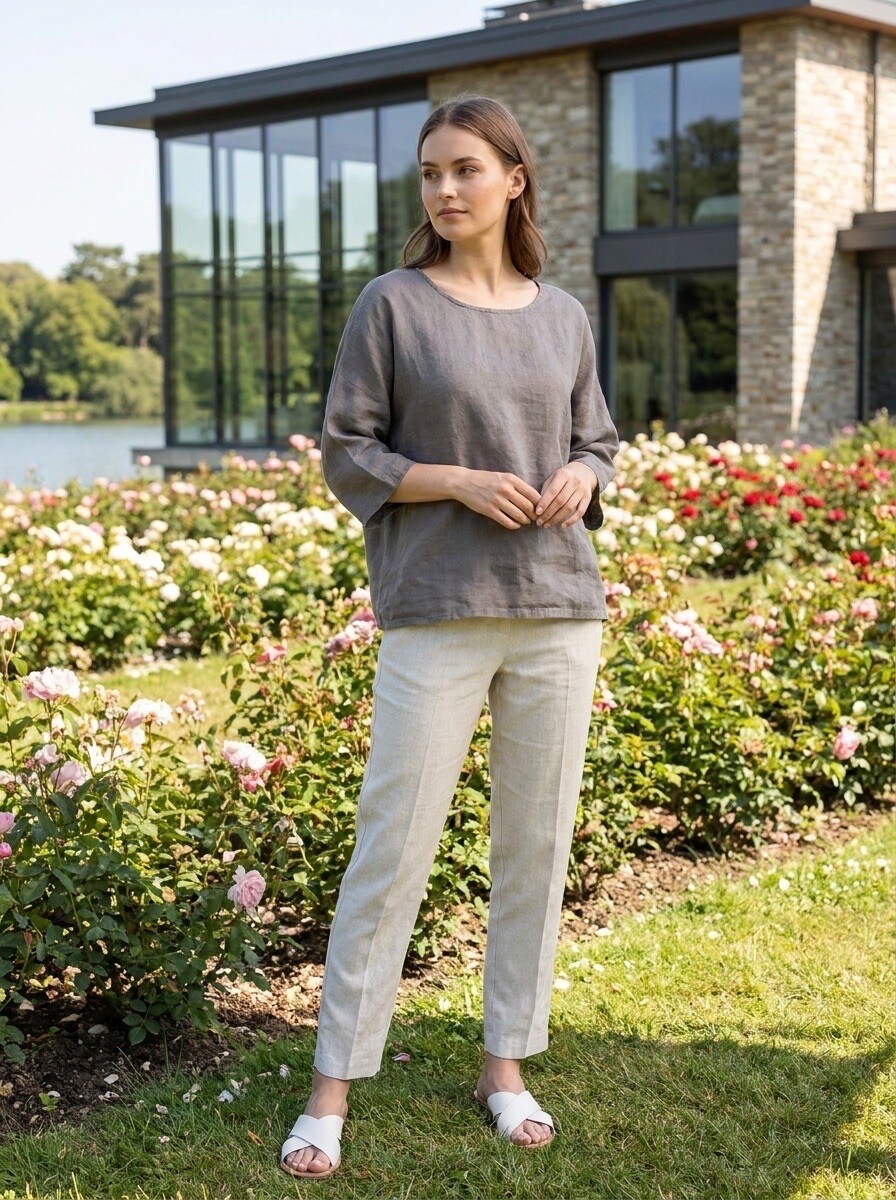 Großhändler LAFÉEROSE - Oversize-Leinenoberteil