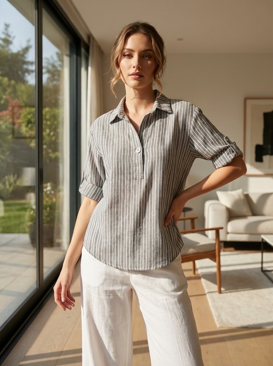 Mayorista LAFÉEROSE - Camisa oversize a rayas