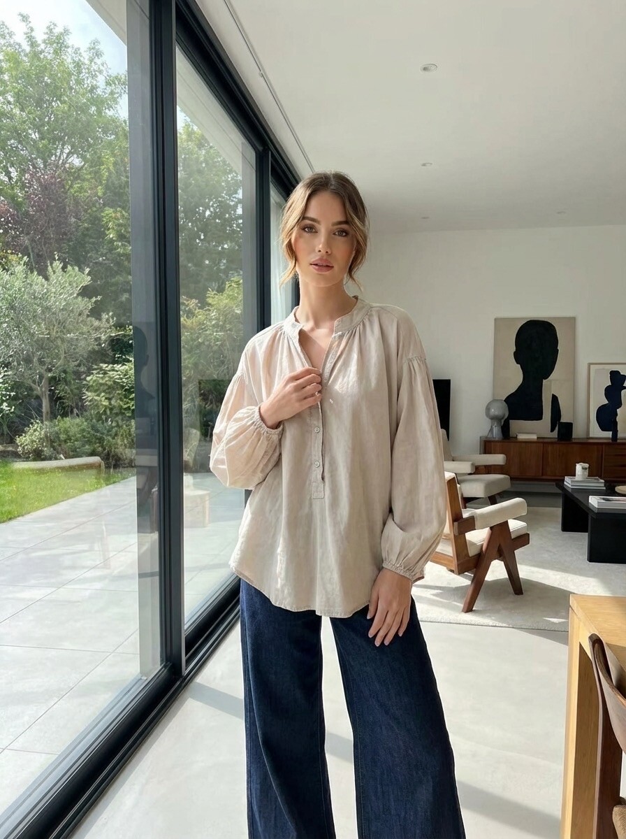 Mayorista LAFÉEROSE - Blusa con mangas abullonadas
