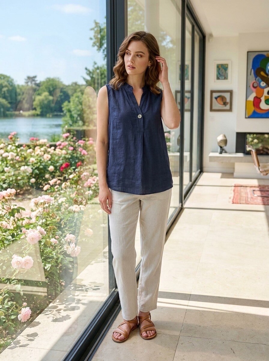 Mayorista LAFÉEROSE - BLUSA SIN MANGAS REALZADA CON UN BOTÓN