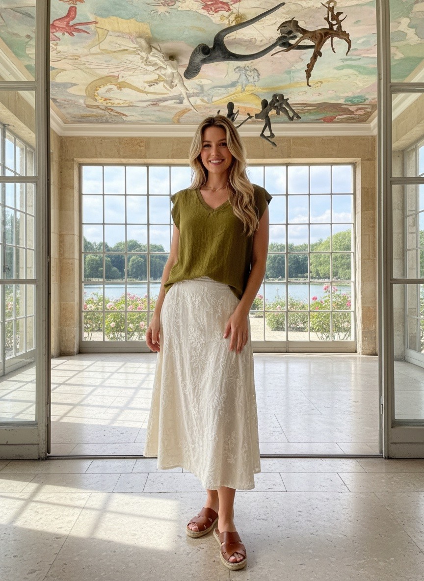 Grossiste LAFÉEROSE - Top Fluide Col V en Viscose Gaufrée