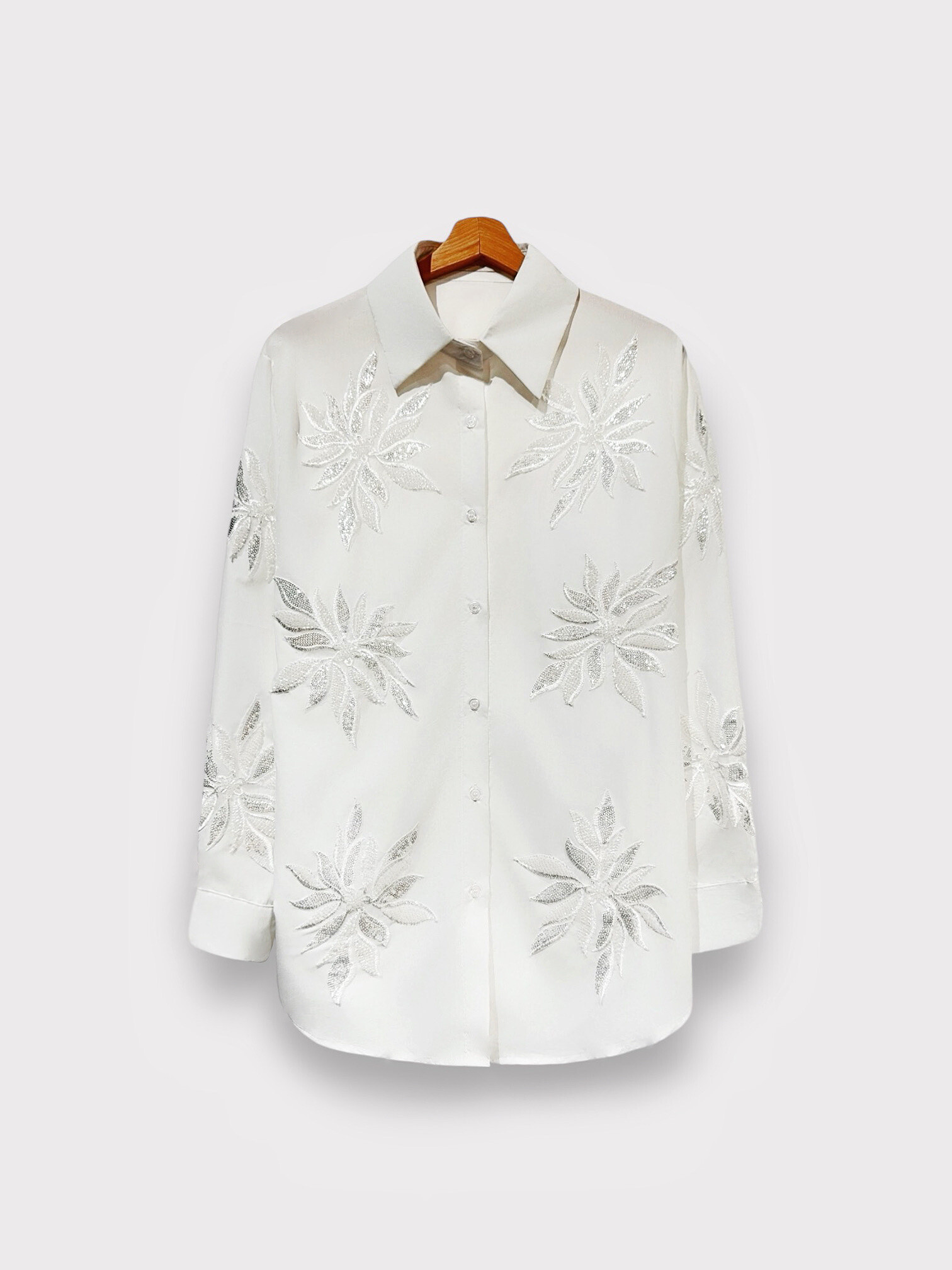 Wholesaler LAFÉEROSE - SHIRT BLOUSE TOP IN LACE STRASS SEQUIN PAILLETTE COTTON NEW