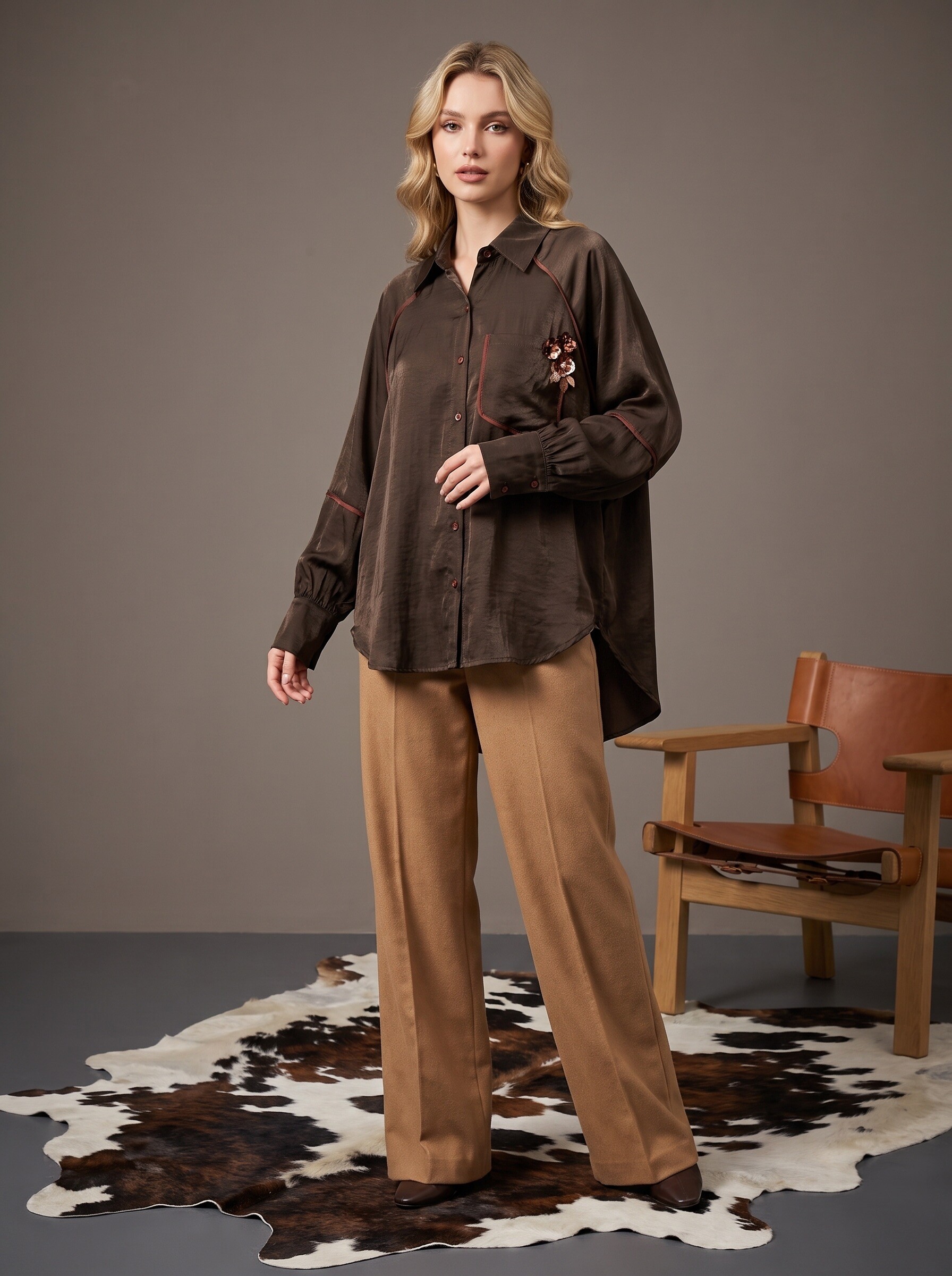 Grossiste LAFÉEROSE - Chemise "Automne Satiné"