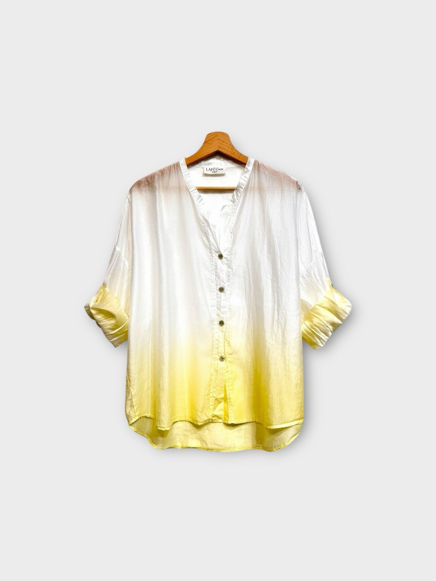 Grossista LAFÉEROSE - 85% Tencel cravatta e tintura camicia e nodi maniche lunghe