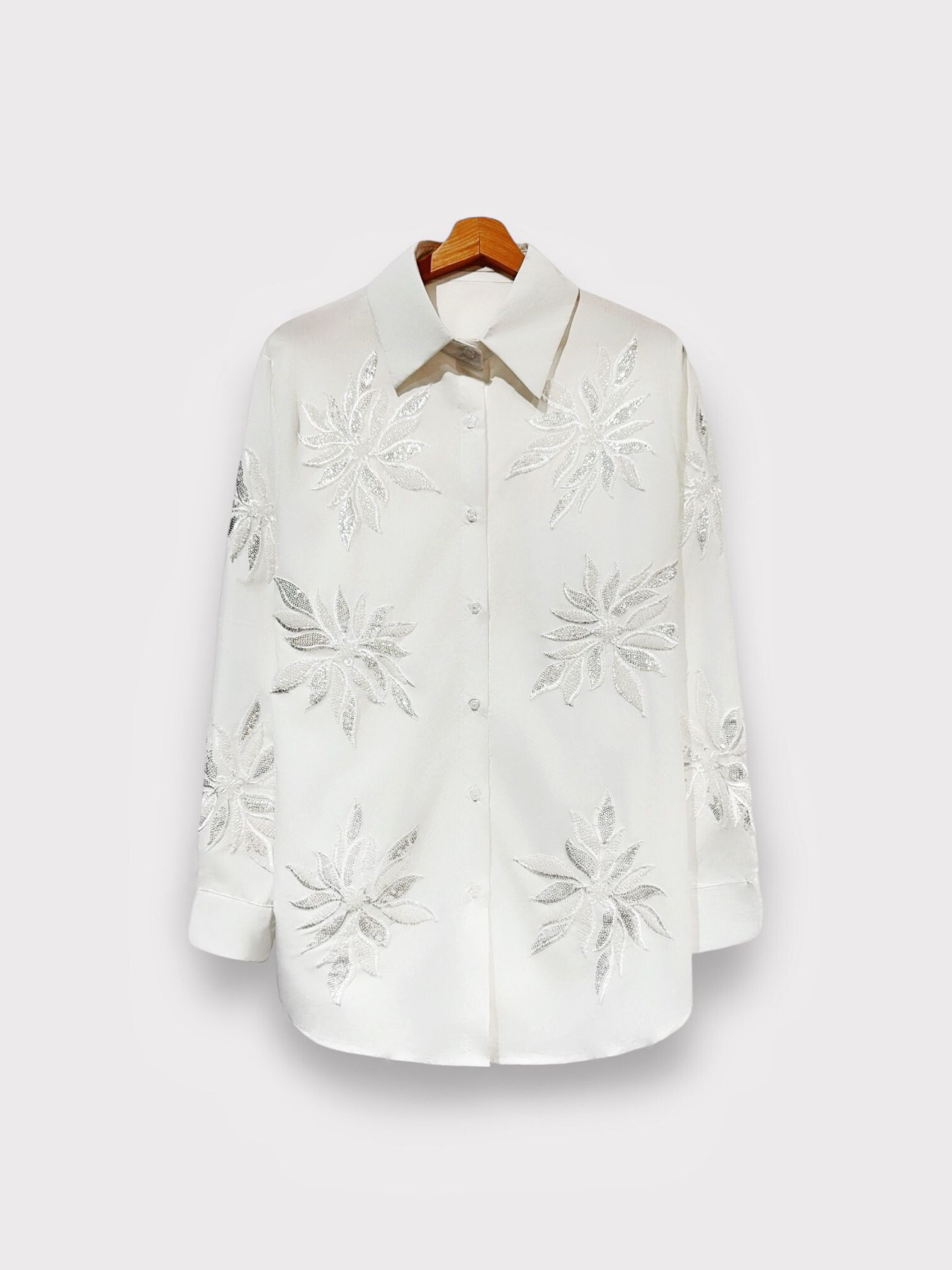 Wholesaler LAFÉEROSE - SHIRT BLOUSE TOP IN LACE STRASS SEQUIN PAILLETTE COTTON NEW