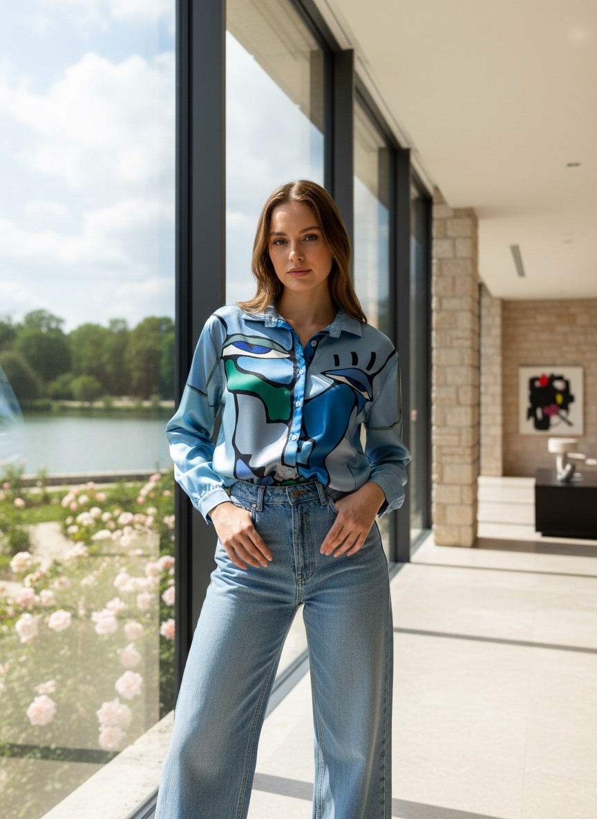 Wholesaler LAFÉEROSE - Oversize fluid viscose blouse with flower print - chic casual