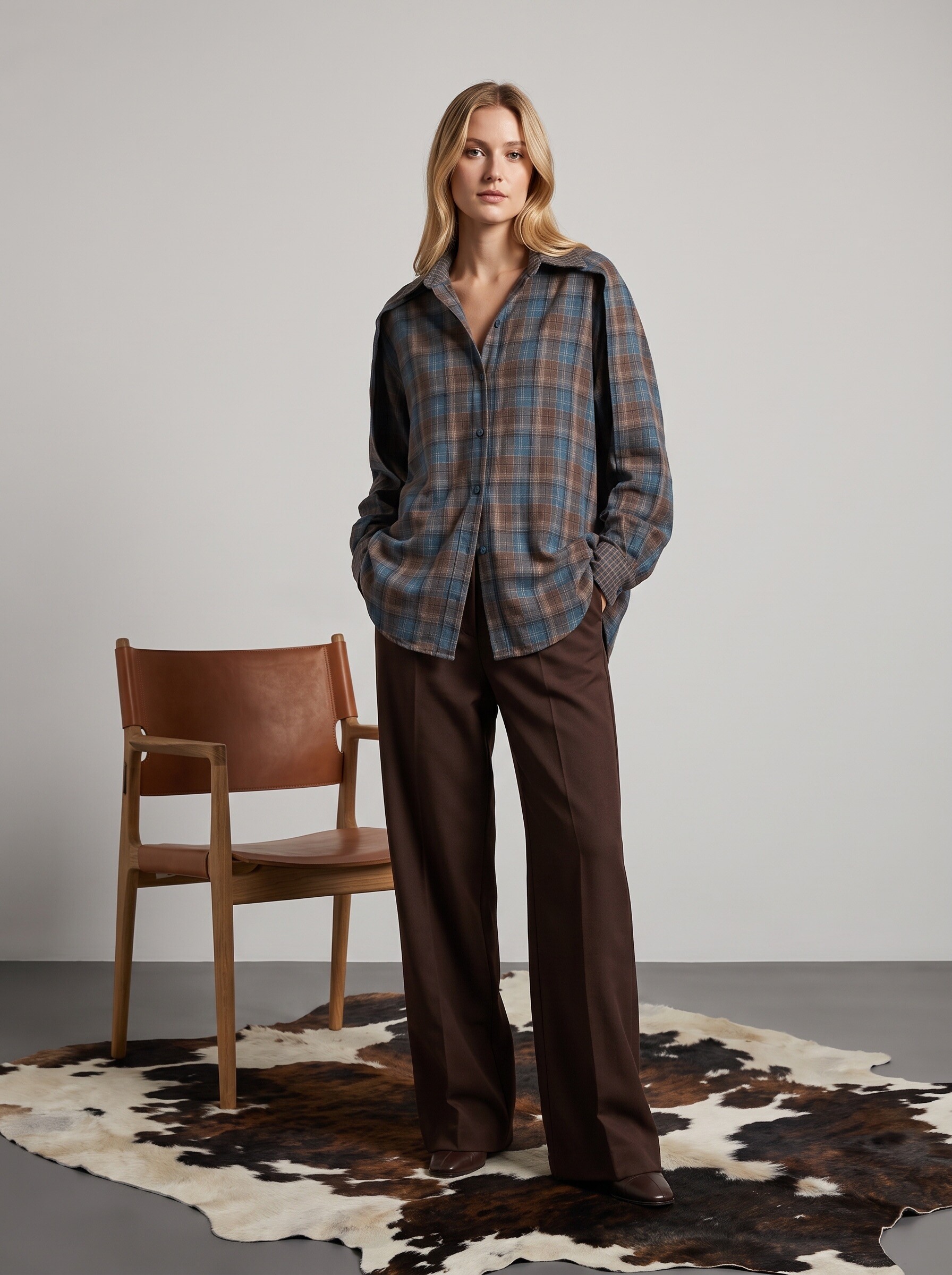 Mayorista LAFÉEROSE - Camisa de Cuadros Oversize