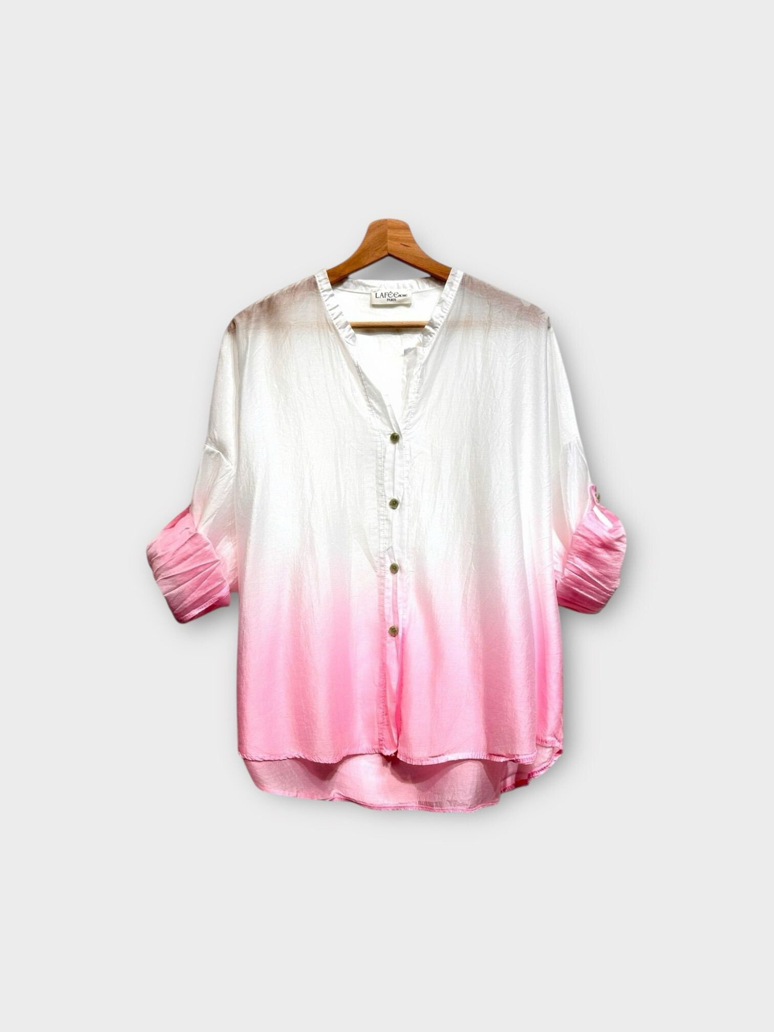 Wholesaler LAFÉEROSE - 85% tencel tie and dye blouse shirt and nodes long sleeves oversize