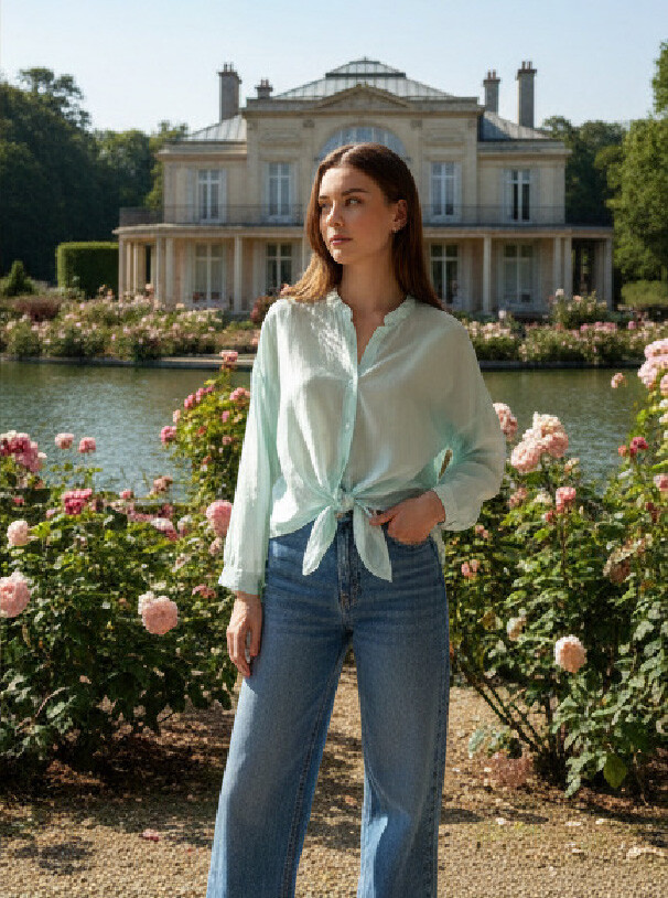 Großhändler LAFÉEROSE - 85% Tencel Bluse -Hemd zum Binden von Flüssigkeit und reichhaltiger Seideneffekt mit langem Ärmel