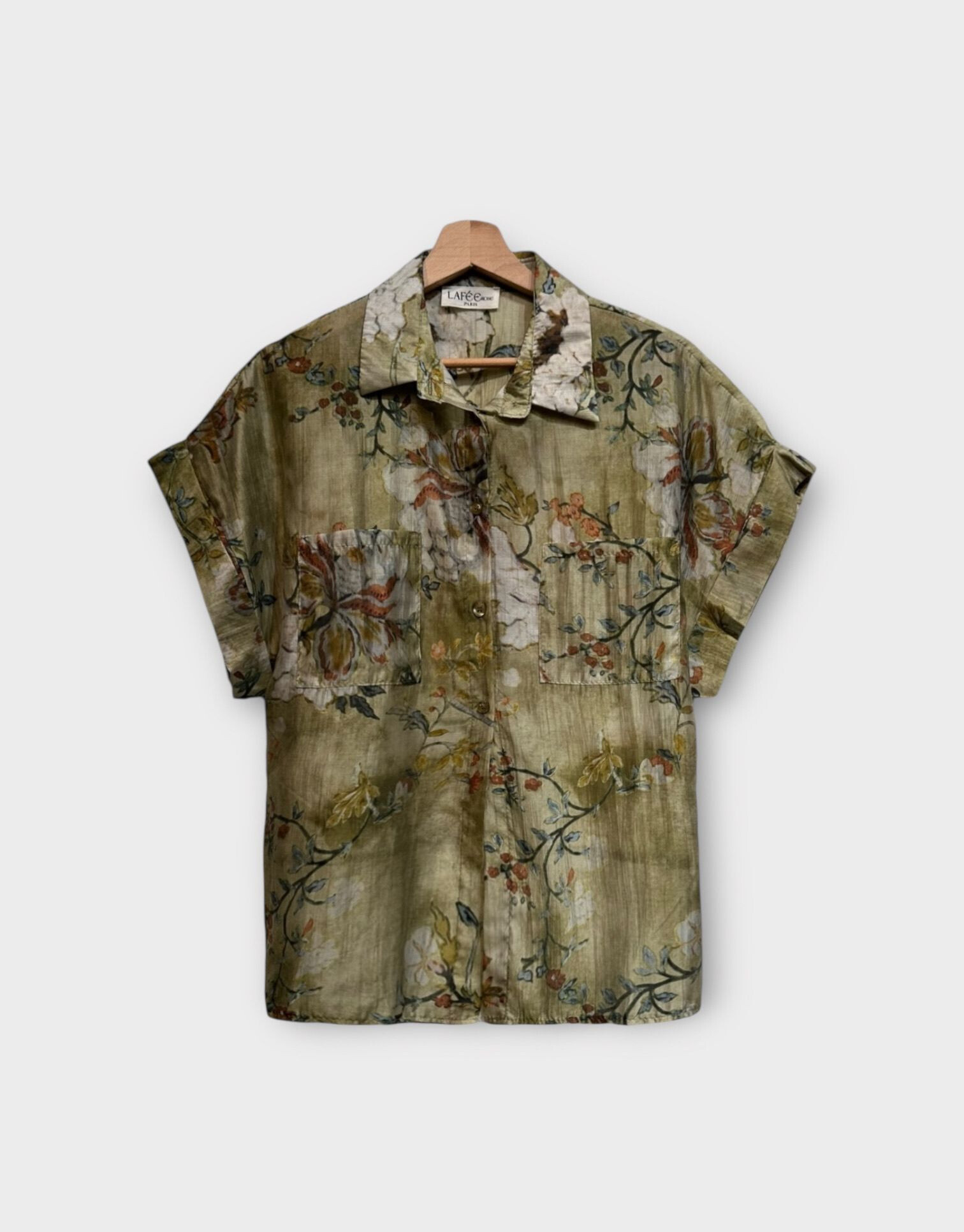 Grossista LAFÉEROSE - Camicia blusa in tencel con stampa floreale - effetto seta