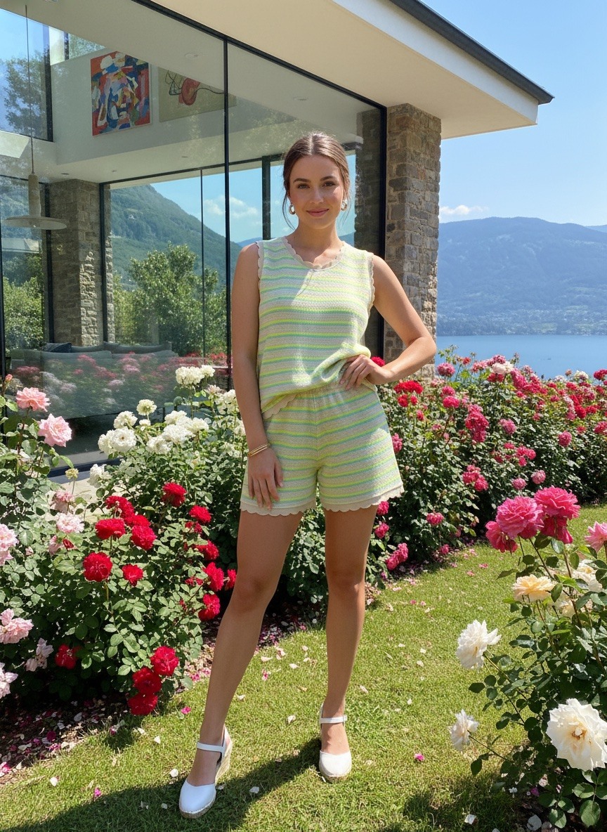 Grossista LAFÉEROSE - Completo in Maglia Casual – Top Senza Maniche & Shorts