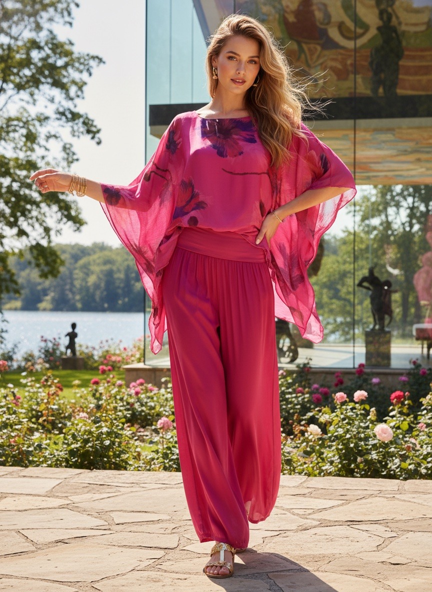 Grossiste LAFÉEROSE - Ensemble Fluide Tunique & Pantalon Palazzo