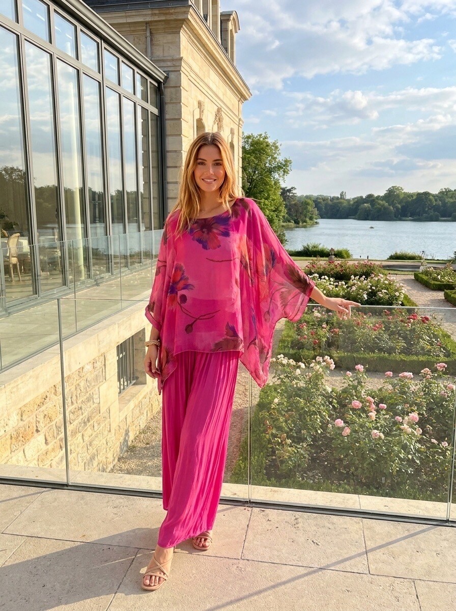 Grossiste LAFÉEROSE - Ensemble Fluide Tunique & Pantalon Palazzo