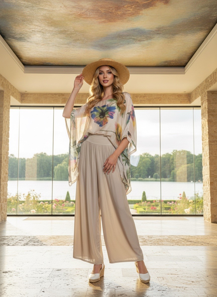 Grossiste LAFÉEROSE - Ensemble Fluide Tunique & Pantalon Palazzo