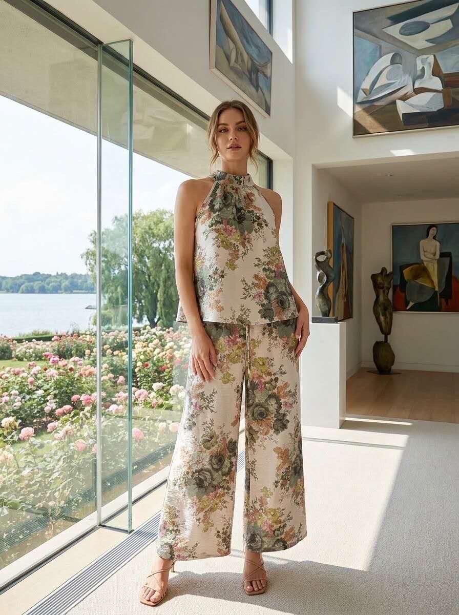 Mayorista LAFÉEROSE - Conjunto de 2 Piezas Estampado Floral en Jacquard