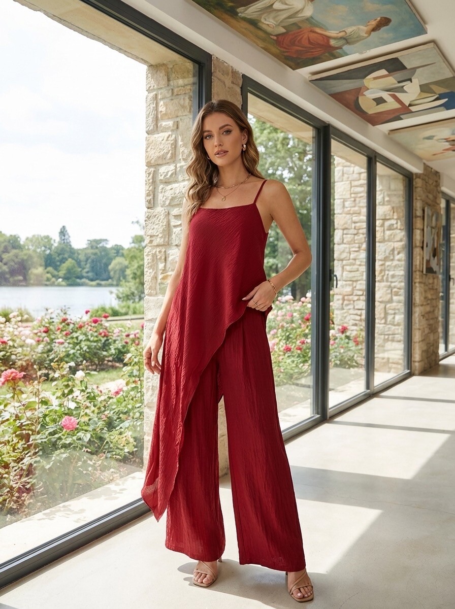 Grossiste LAFÉEROSE - Ensemble top et pantalon fluide en viscose