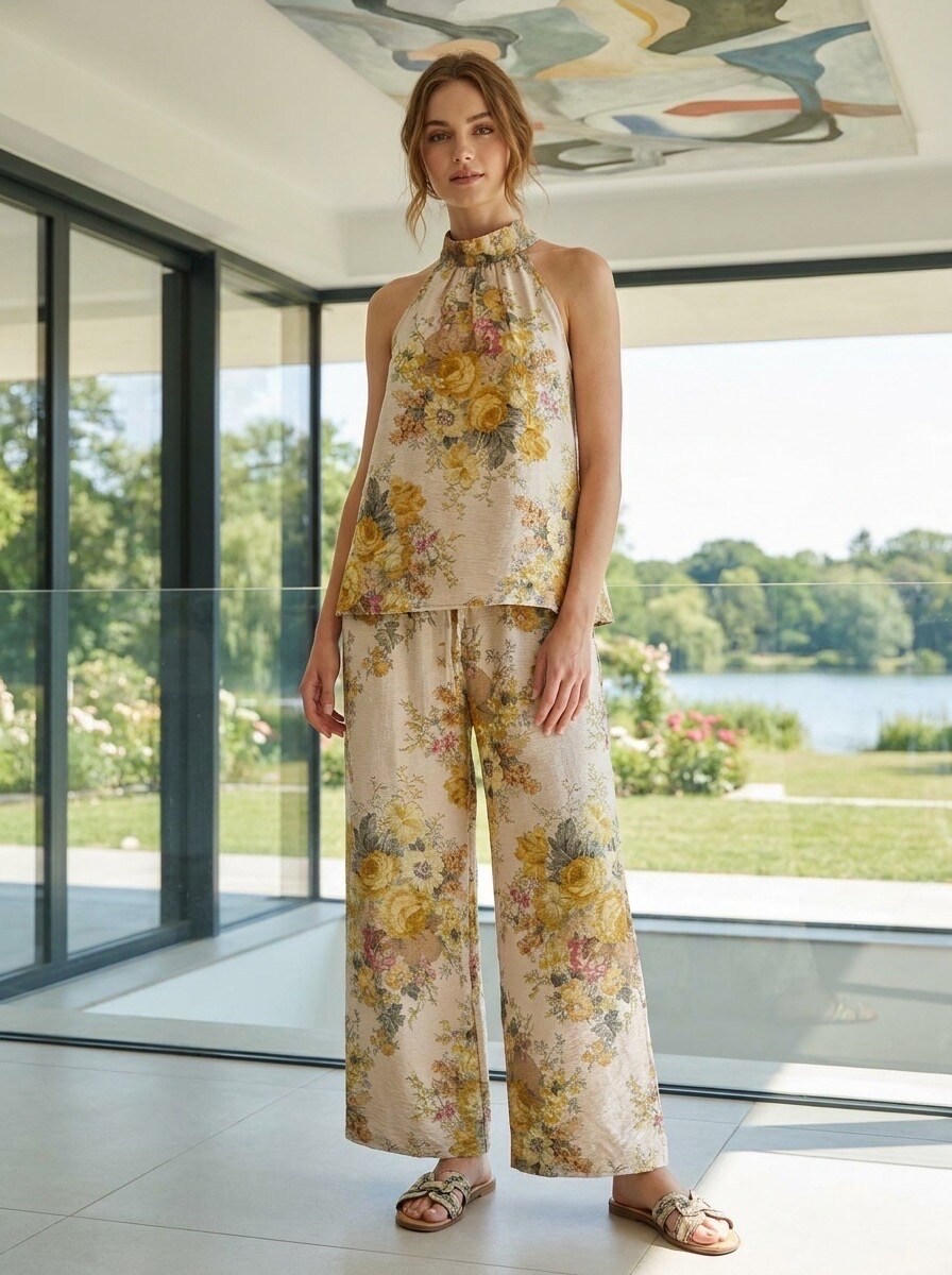 Grossiste LAFÉEROSE - Ensemble 2 Pièces Imprimé Floral en Jacquard