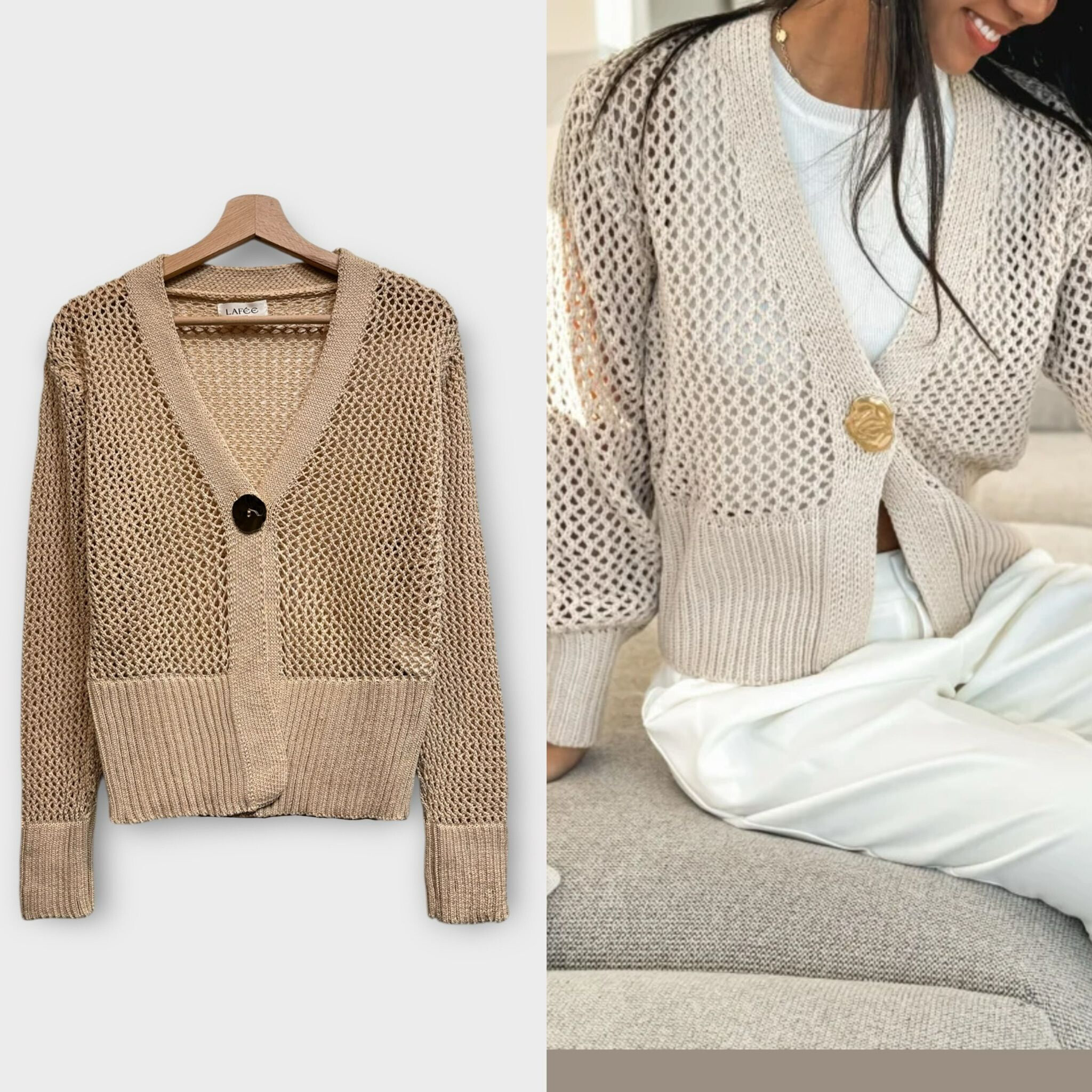 Großhändler LAFÉEROSE - Obere Baumwollwatte Waln Off Button Long Sleeves Bohemia lässig lässig