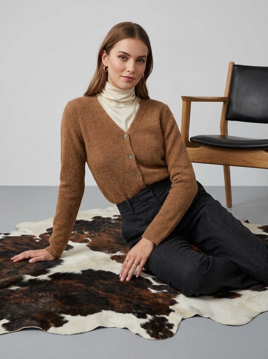 Grossiste LAFÉEROSE - GILET/PULL À BOUTONS EN ALAPAGA TOUX DOUX