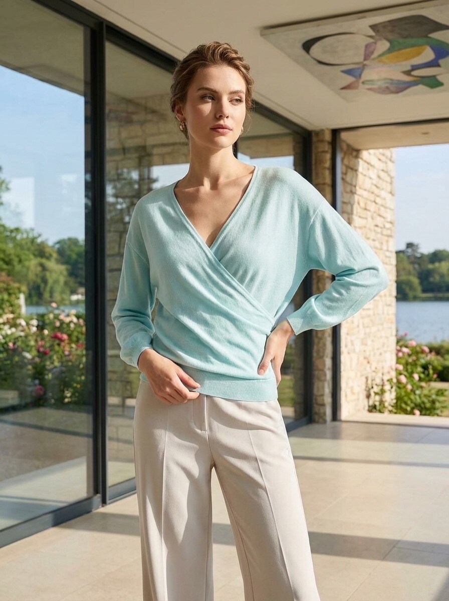 Großhändler LAFÉEROSE - Top -Tanktoberteil der leichten Flüssigkeit in Viskose V -Neck V -Neck mit strukturiertem Muster