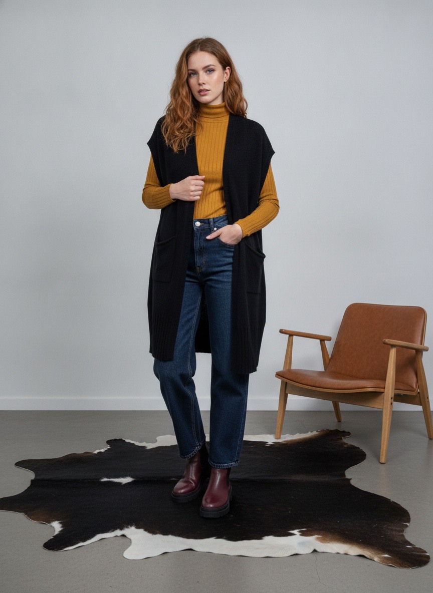 Großhändler LAFÉEROSE - MATHILDE LANGÄRMELOSE WESTE/CARDIGAN AUS WOLLE UND KASCHMIR