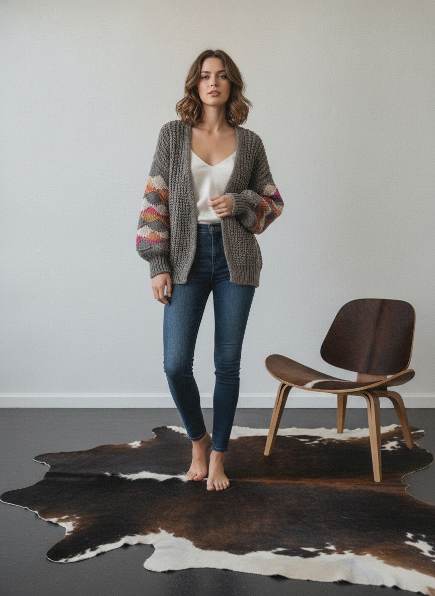 Grossista LAFÉEROSE - CARDIGAN GIACCA GIACCA ALPACA MOHAIR GROSSO MAGLIA MANICHE A SBUFFO new