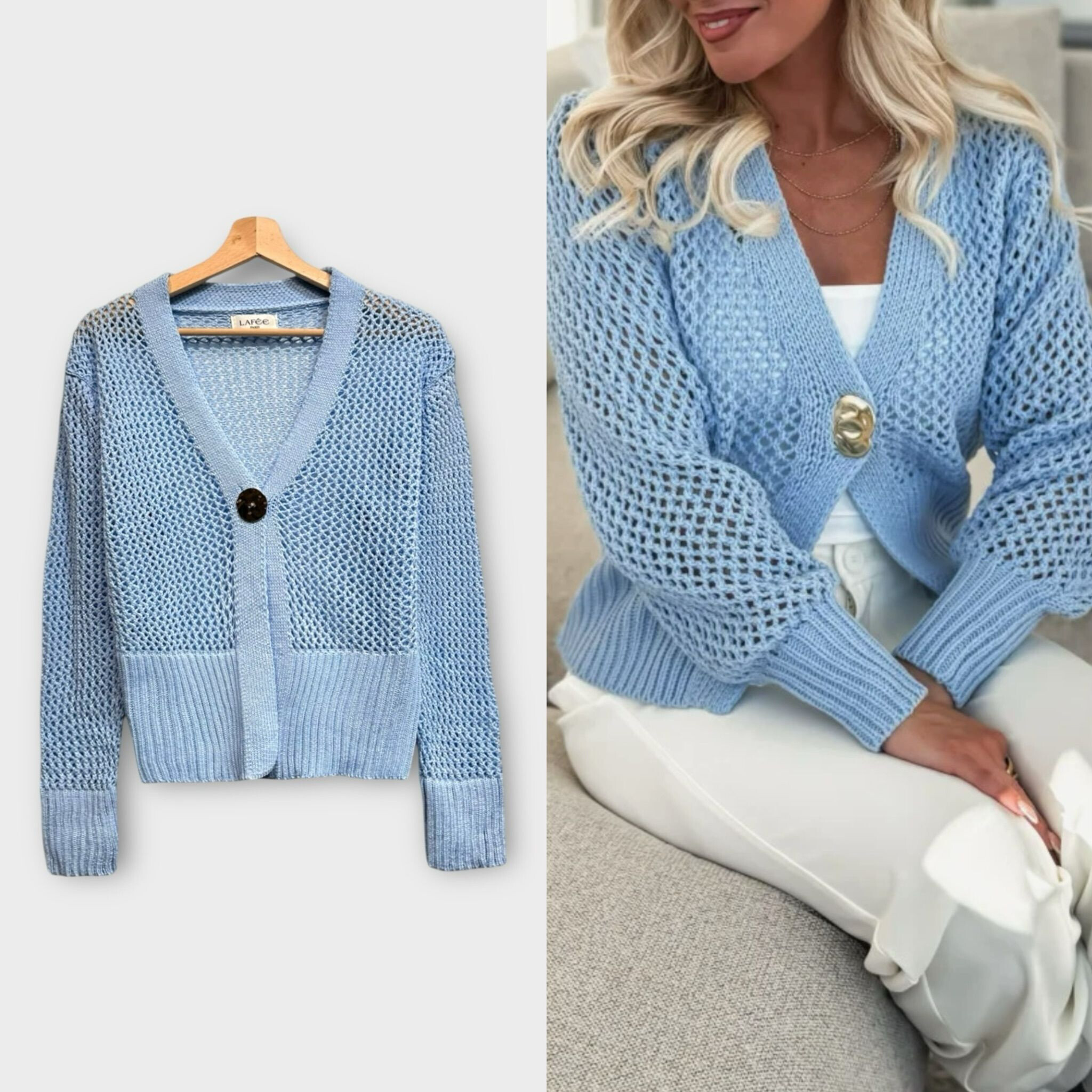 Mayorista LAFÉEROSE - Top algodón de algodón waln apagado mangas largas bohemia casual