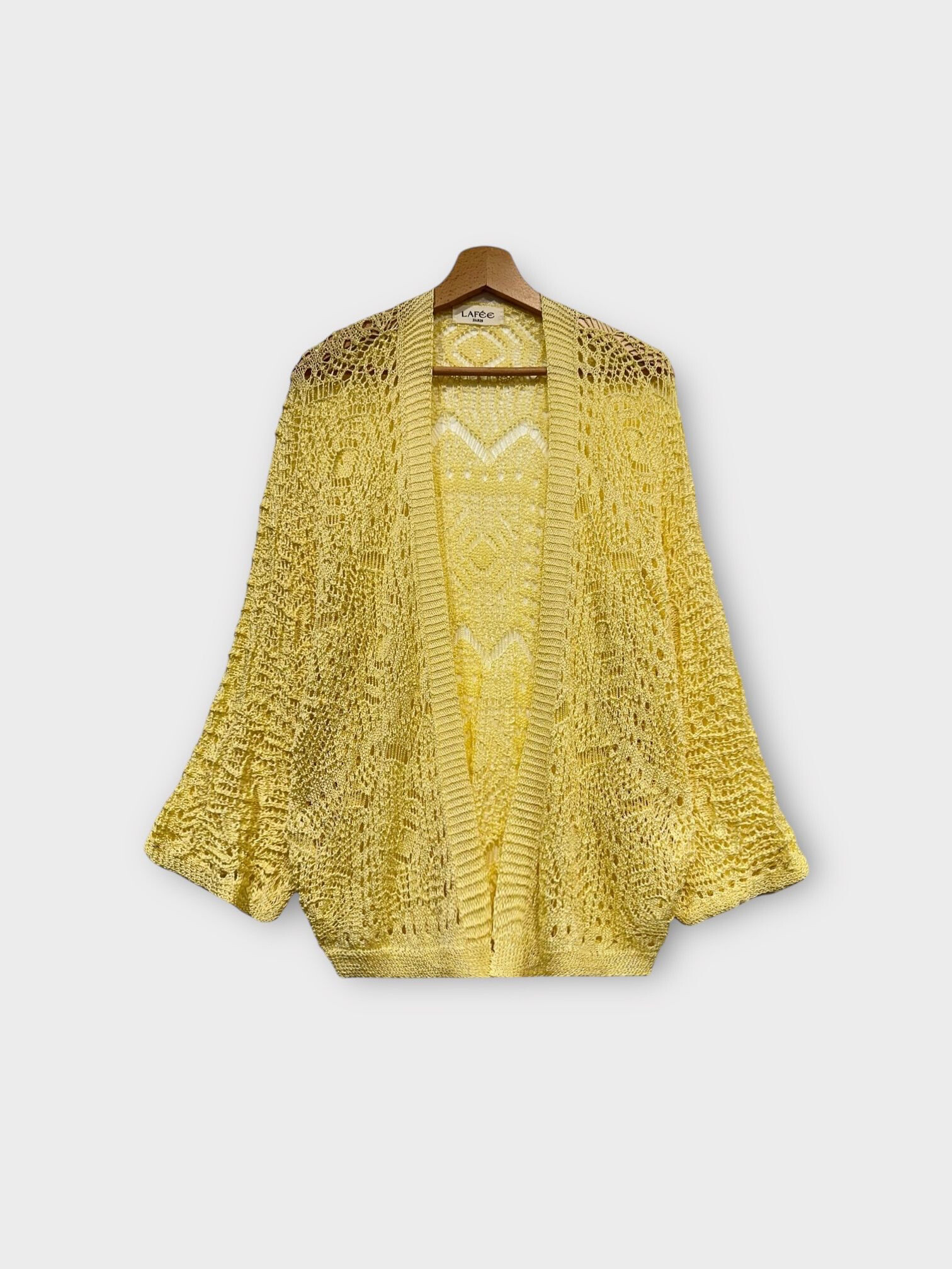 Mayorista LAFÉEROSE - Top pequeño jersey de crochet con detalles bordados escote en pico sin mangas primavera verano