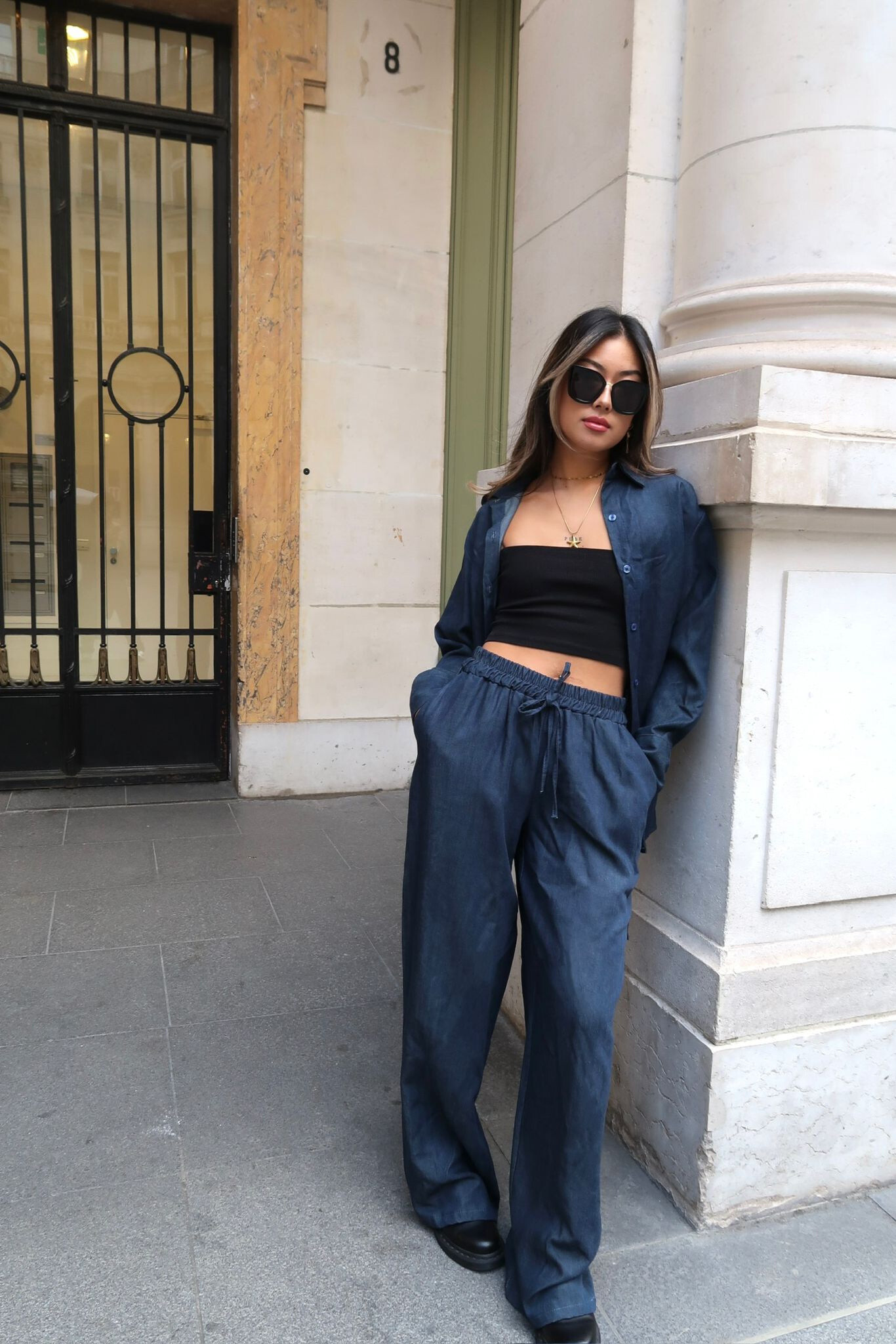 Grossista LAFÉEROSE - CAMICIA/TUNICA IN JEANS 100% TENCEL CON UN FILO NODI OVERSIZE