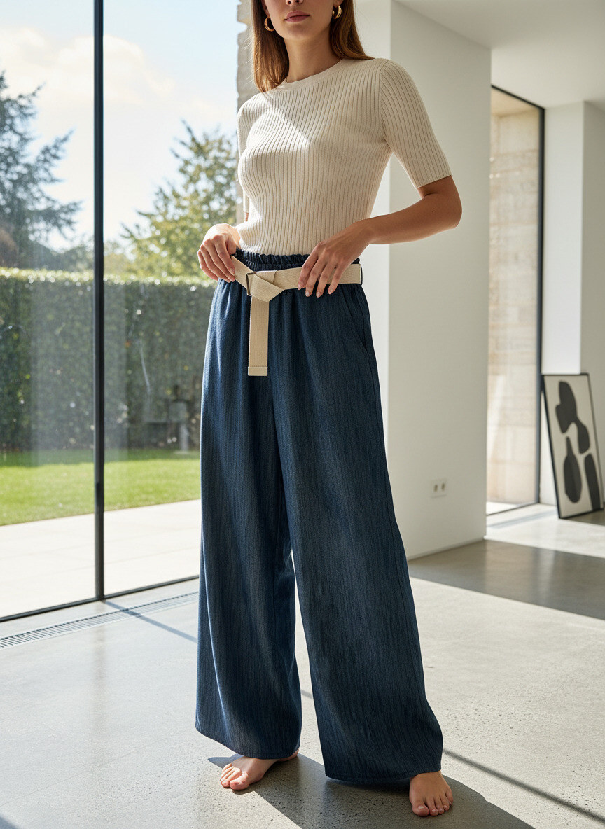 Grossiste LAFÉEROSE - Pantalon Large avec Ceinture