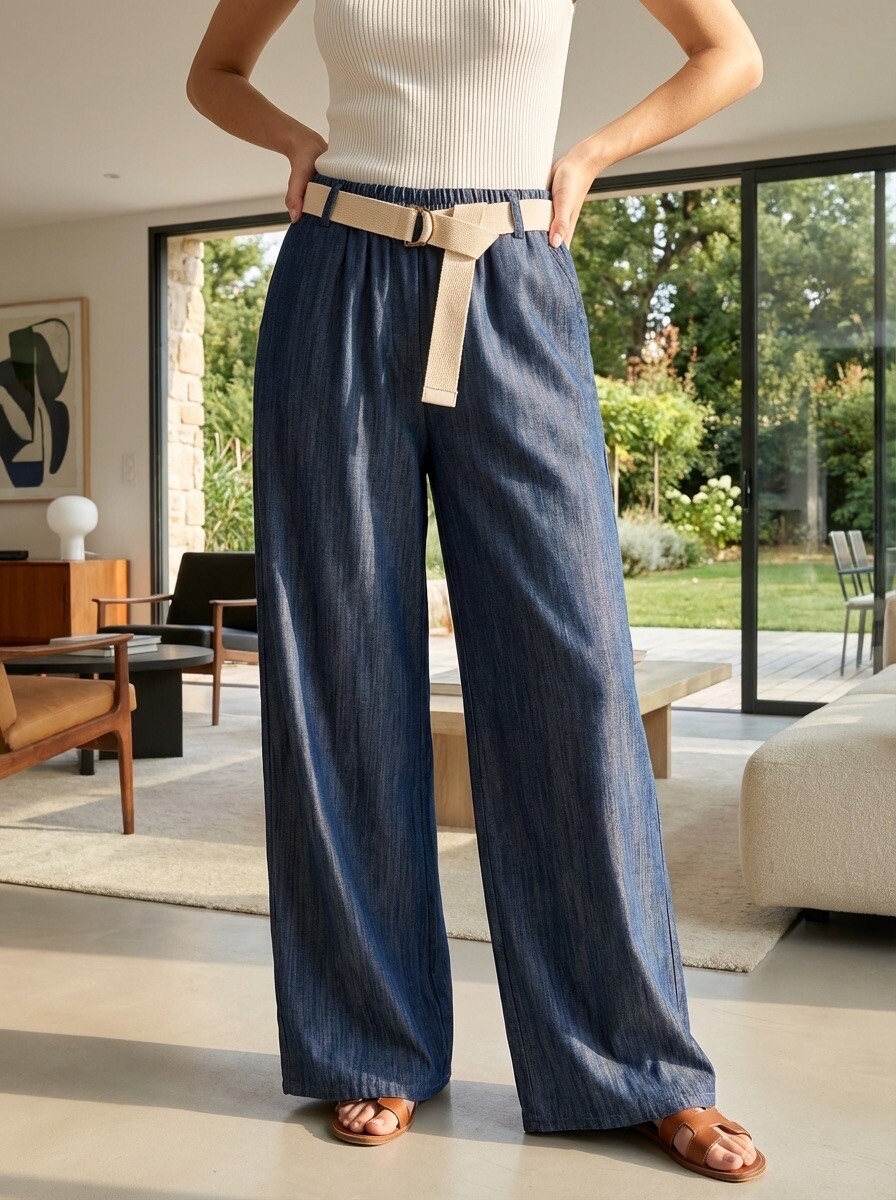 Grossiste LAFÉEROSE - Pantalon Large avec Ceinture
