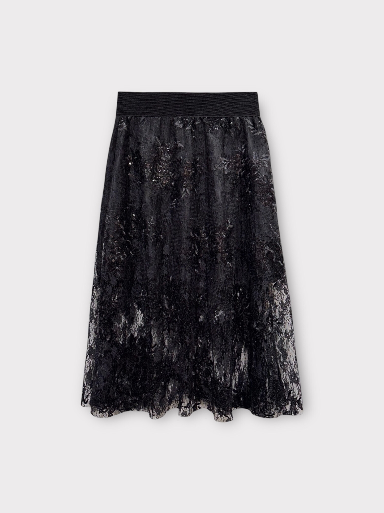 Wholesaler LAFÉEROSE - LONG SILK SKIRT LACE SEQUIN GLITTER STRASS FLUID EVENING CHIC NEW